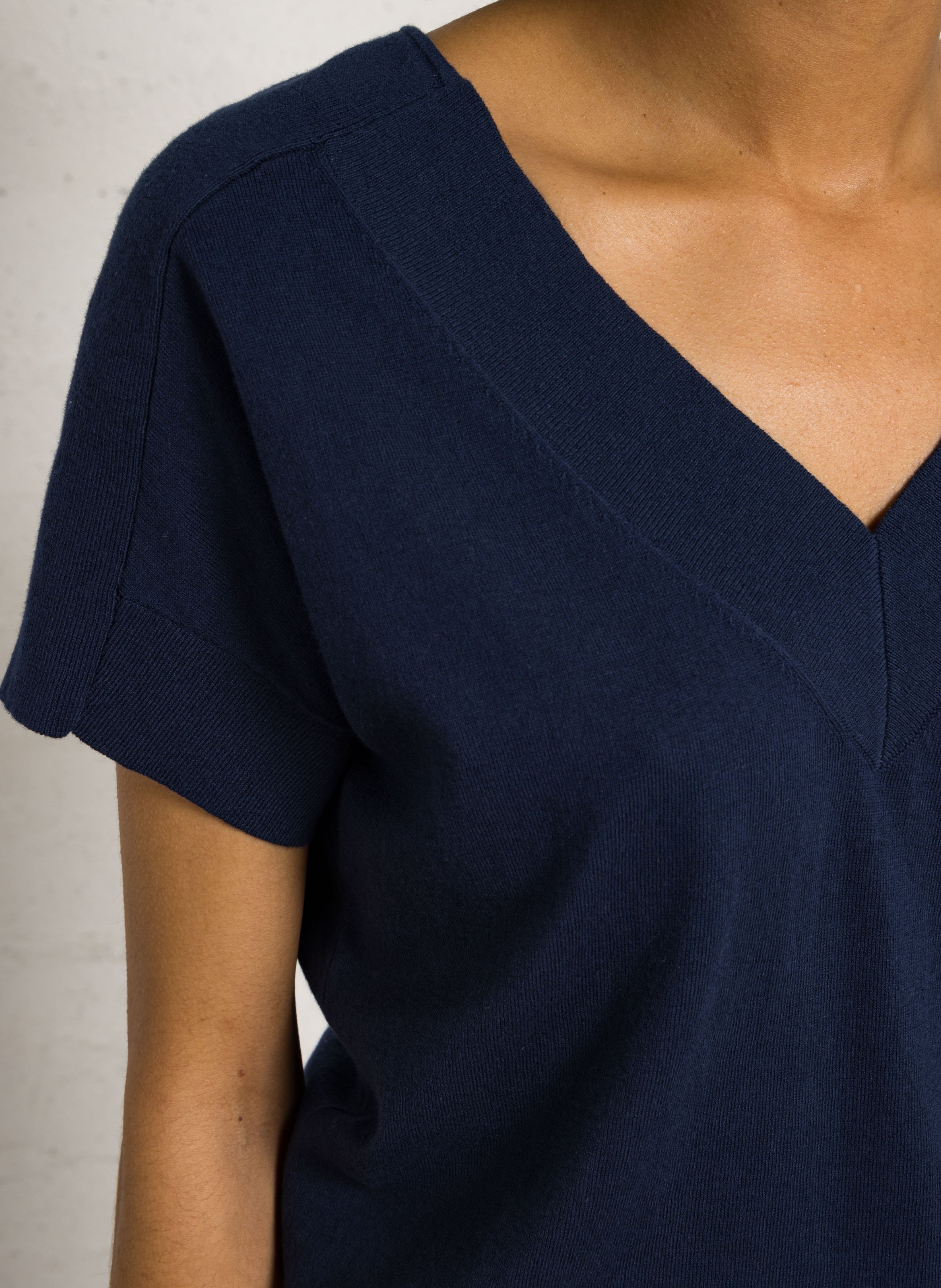 Top oversize col V en coton MAISON 123 Violet