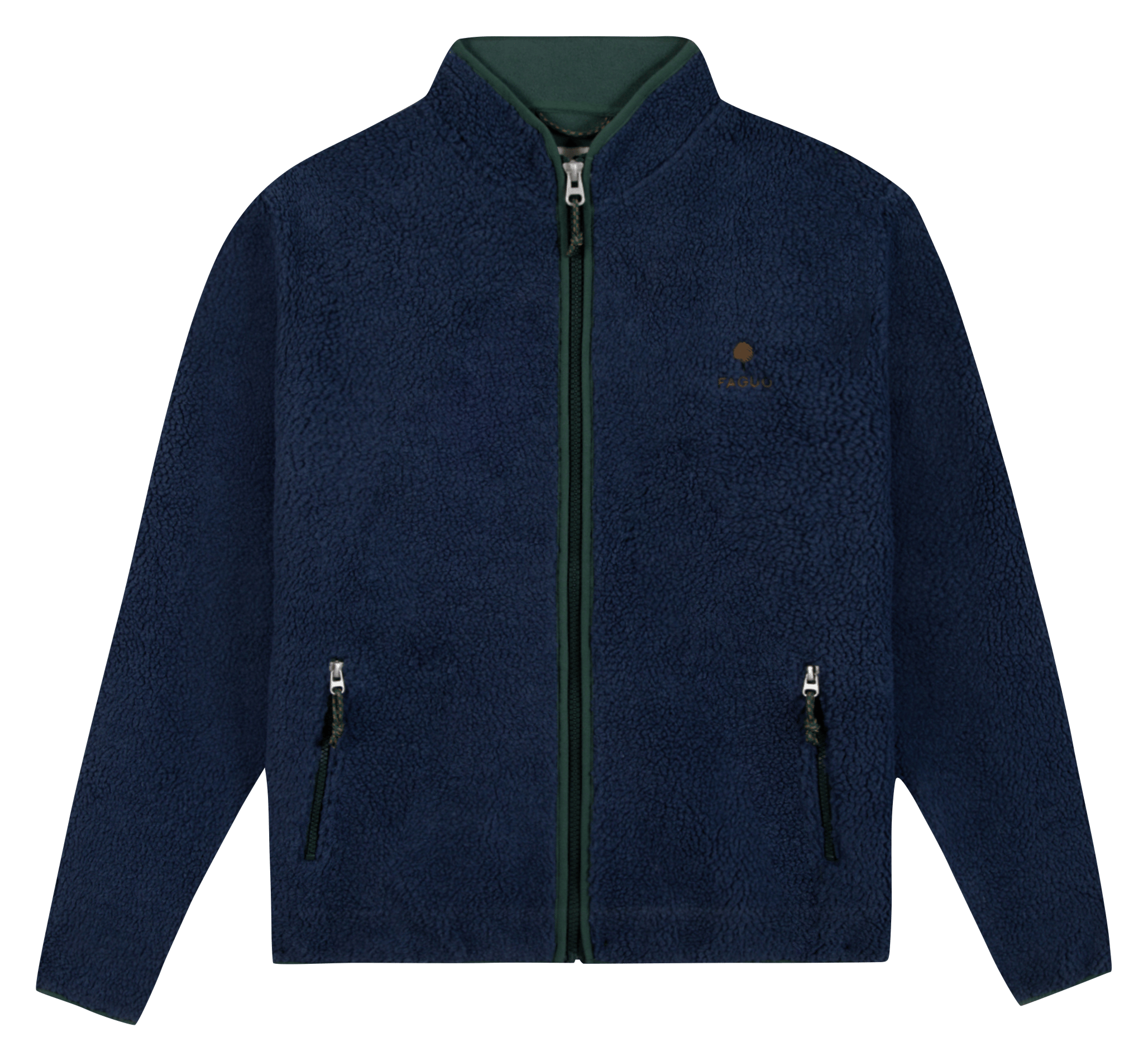 Veste polaire droite en sherpa FAGUO Bleu