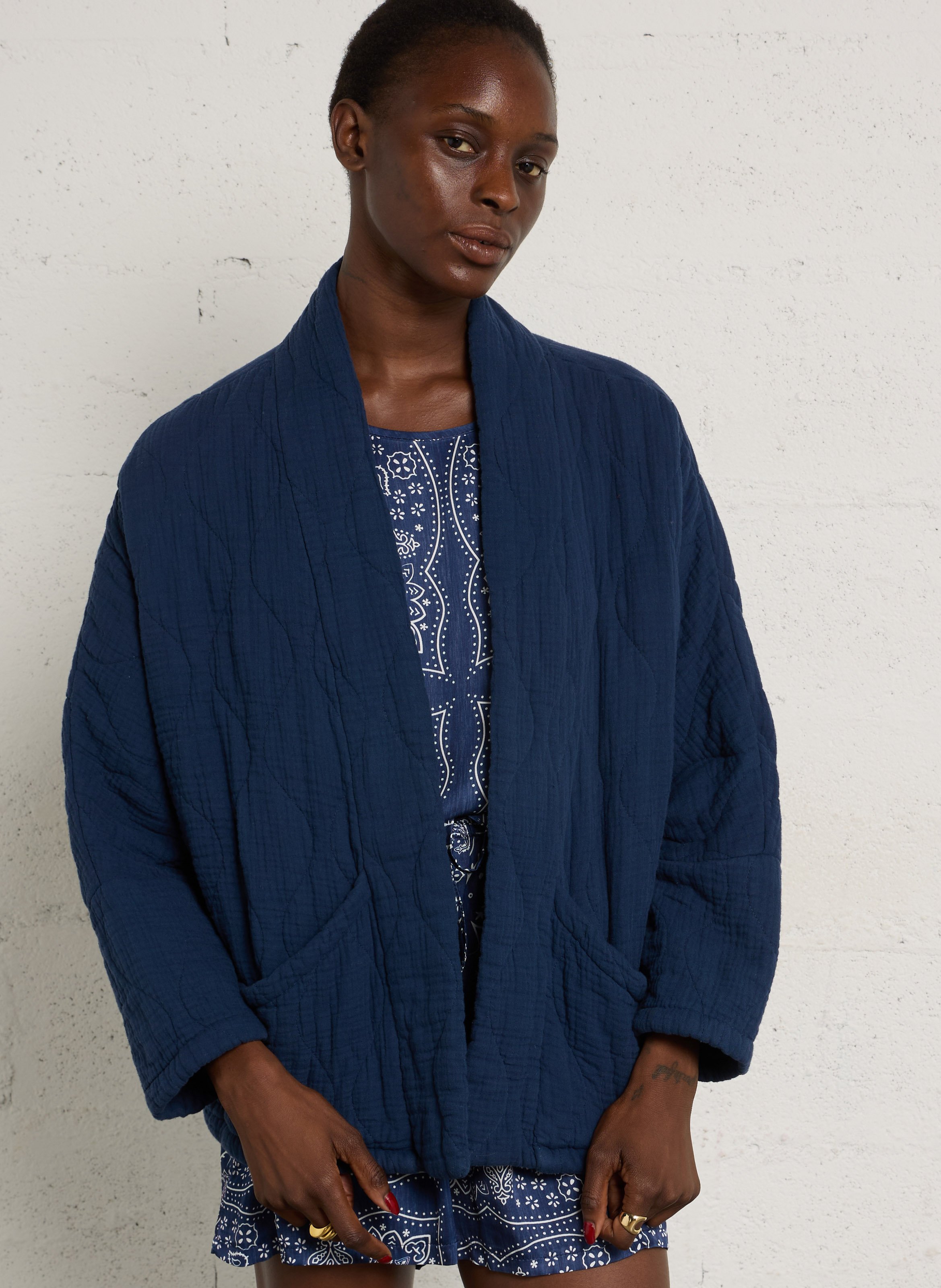 Oversized cotton jacket AOKYANOS Blue