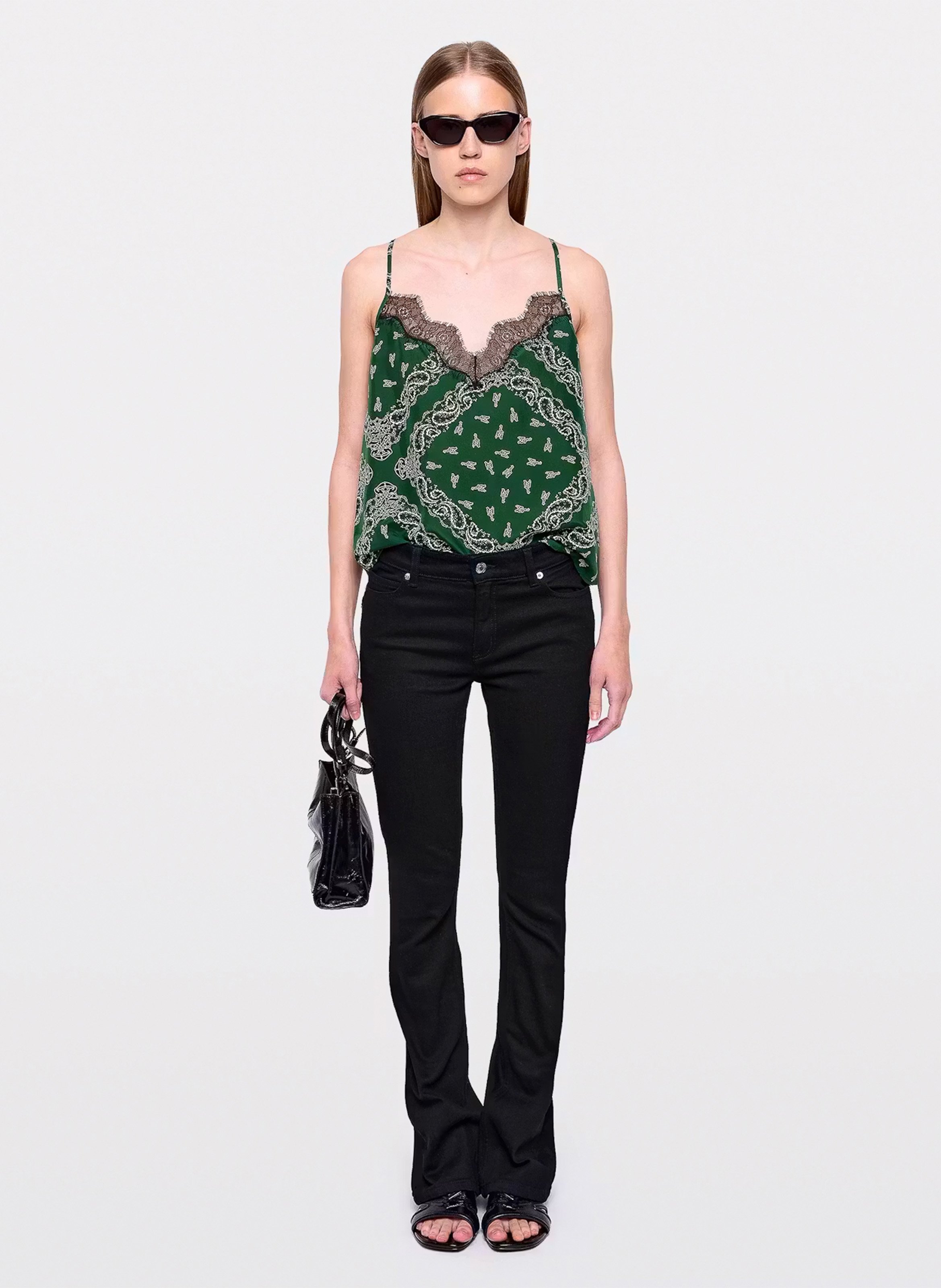 Seiden-Camisole mit Druck ZADIG&VOLTAIRE Grun