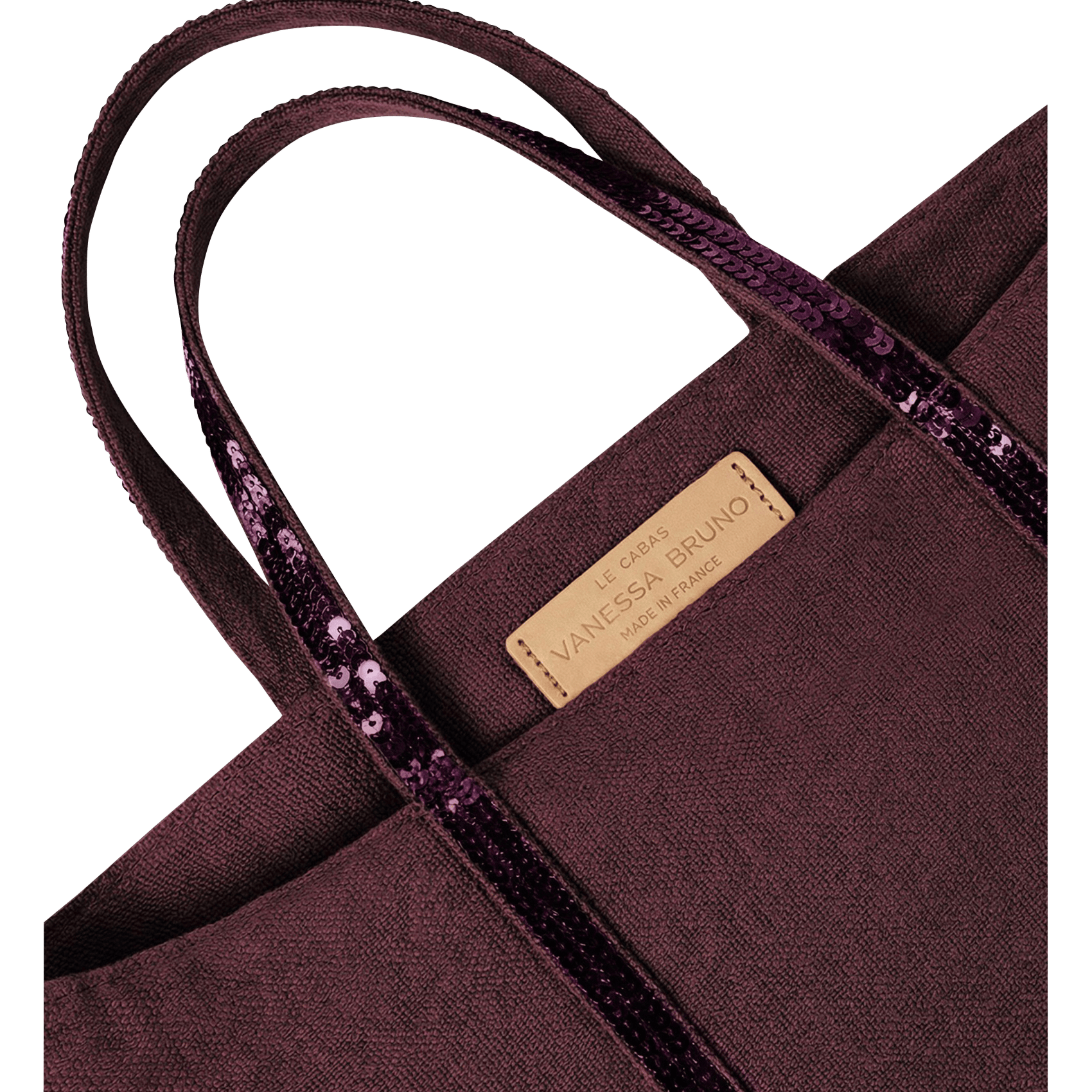 Sac cabas S à sequins en lin  | Violet VANESSA BRUNO Femme