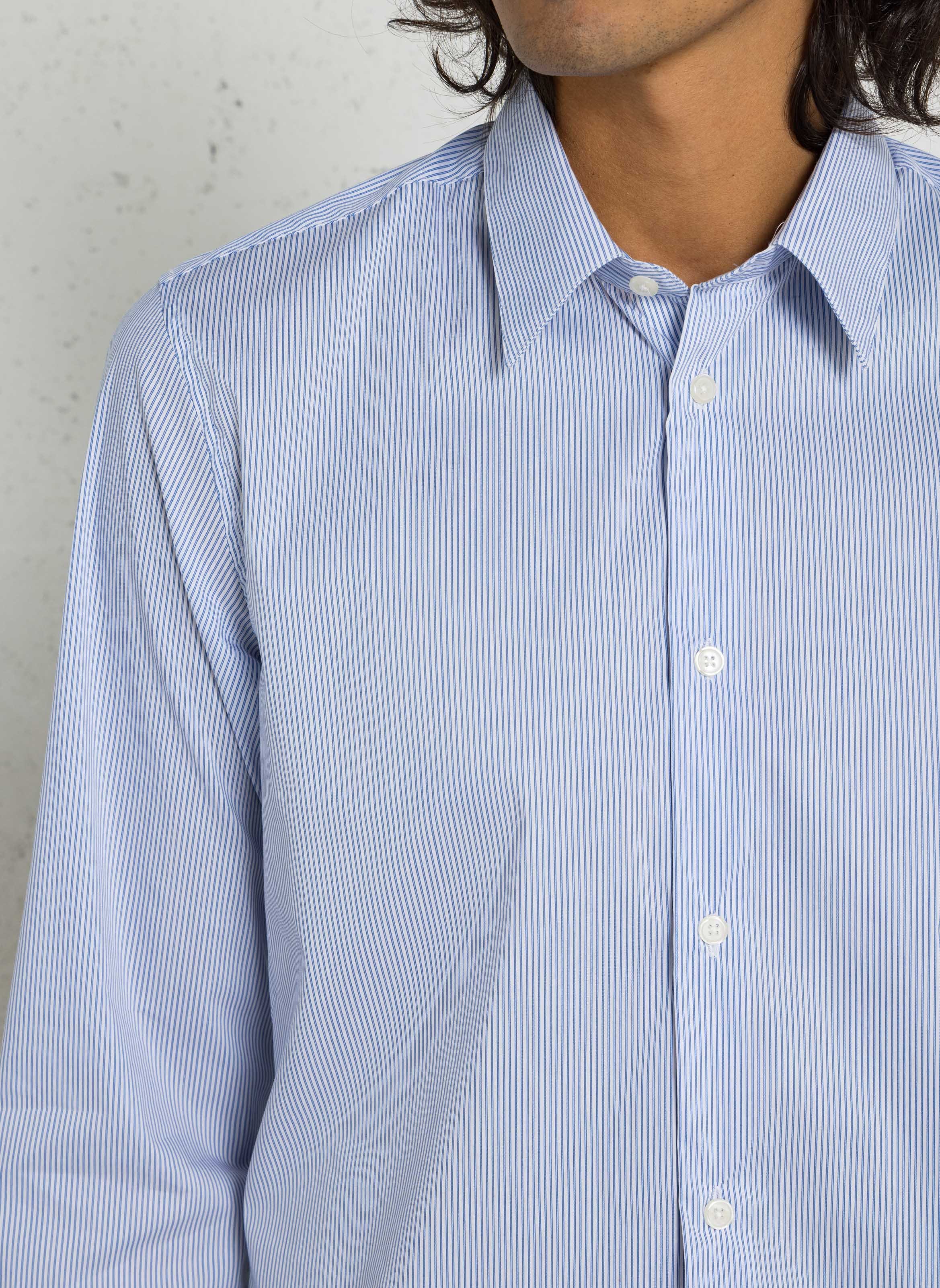 Chemise rayée col classique en coton AU PRINTEMPS PARIS Bleu