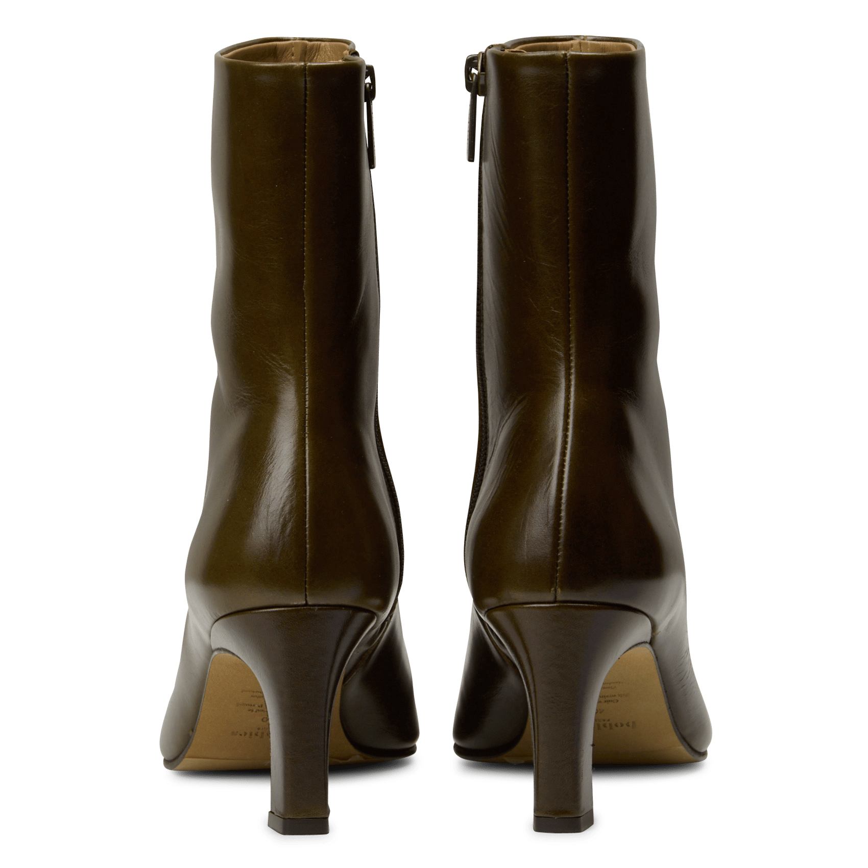 Zip-up leather mid-calf boots BOBBIES Green