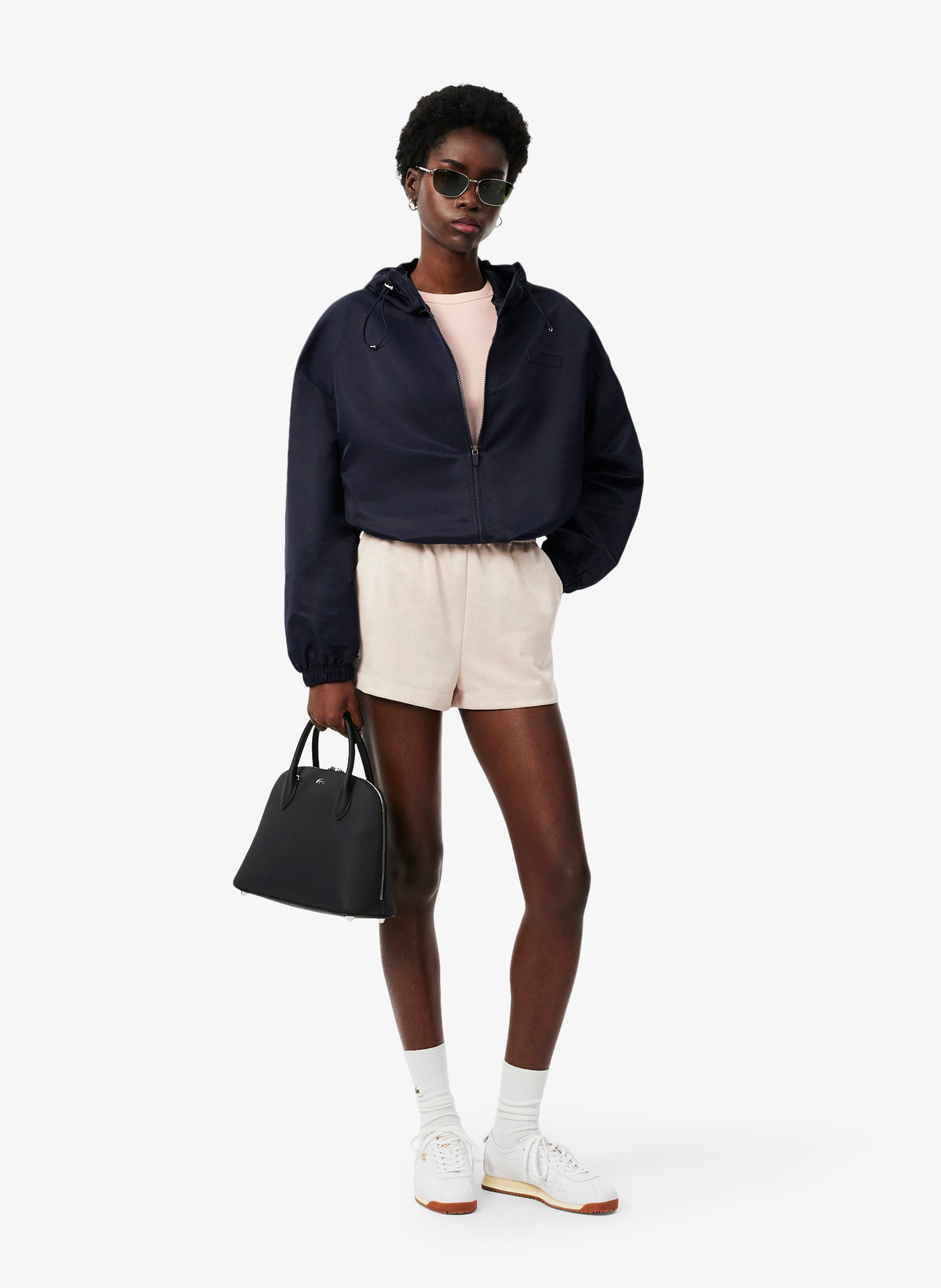 Tee-shirt col rond ajusté en coton LACOSTE Rose