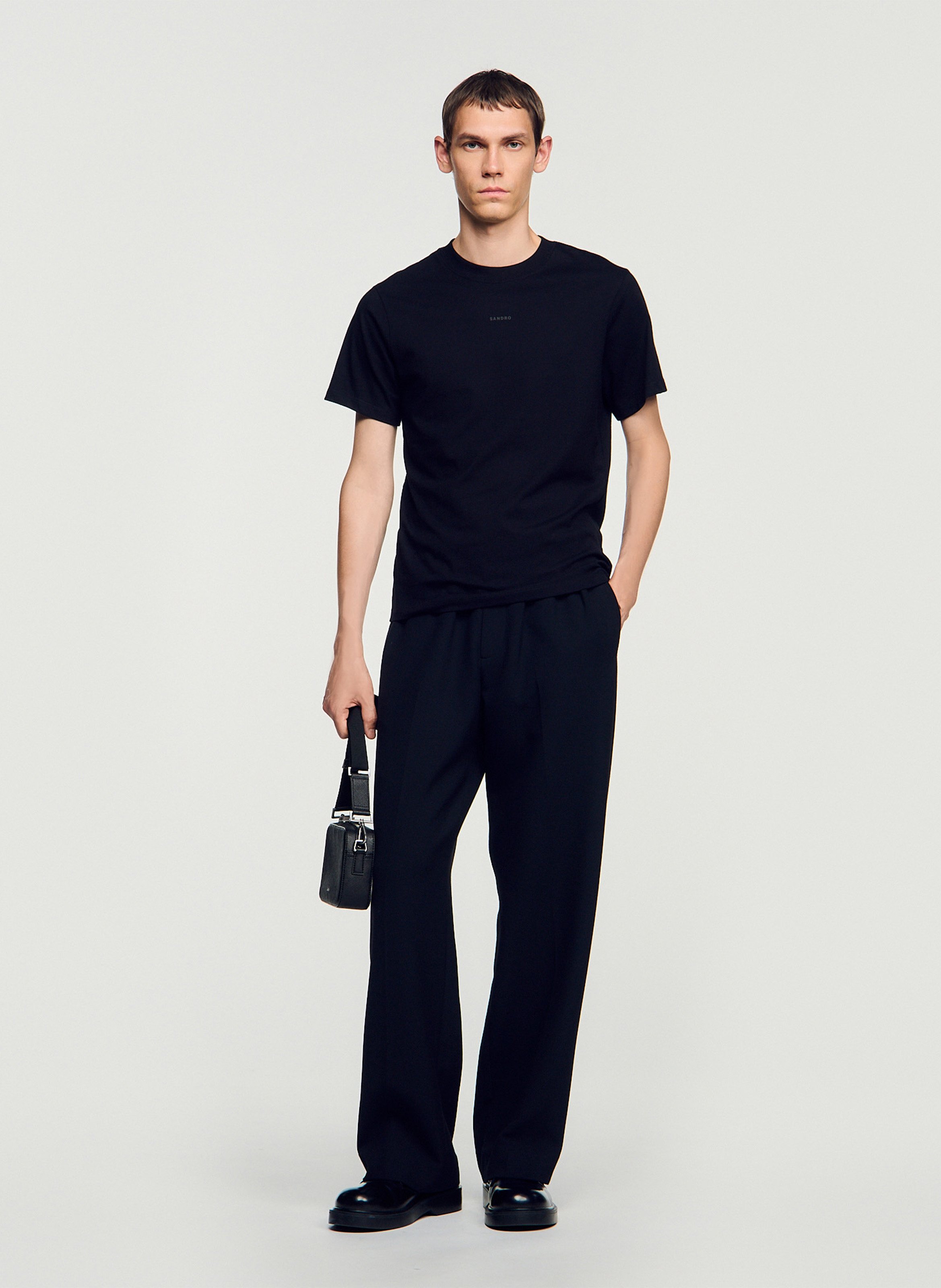 Effen T-shirt SANDRO Zwart
