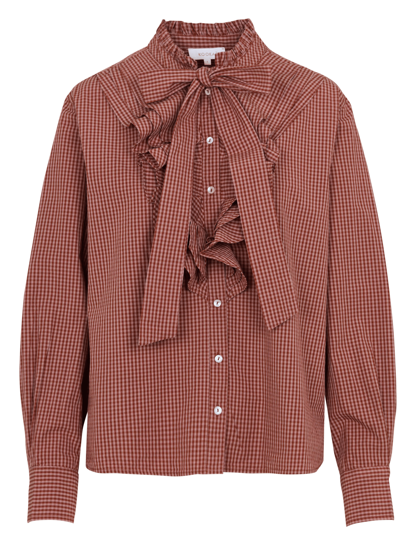 Loose-fitting cotton gingham shirt KOOKAI Brown