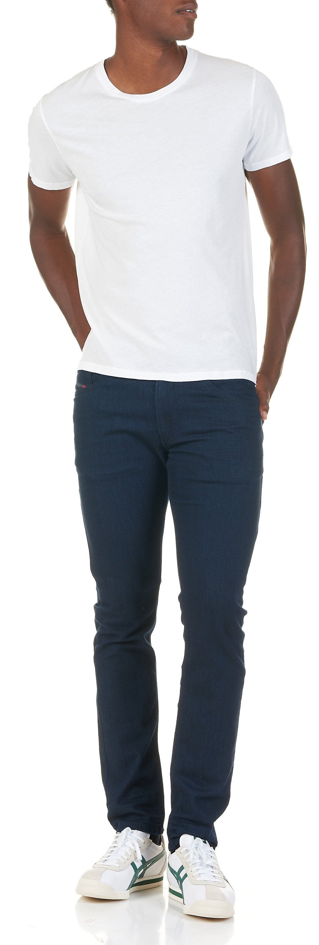 Tee-shirt col rond regular-fit en coton Blanc