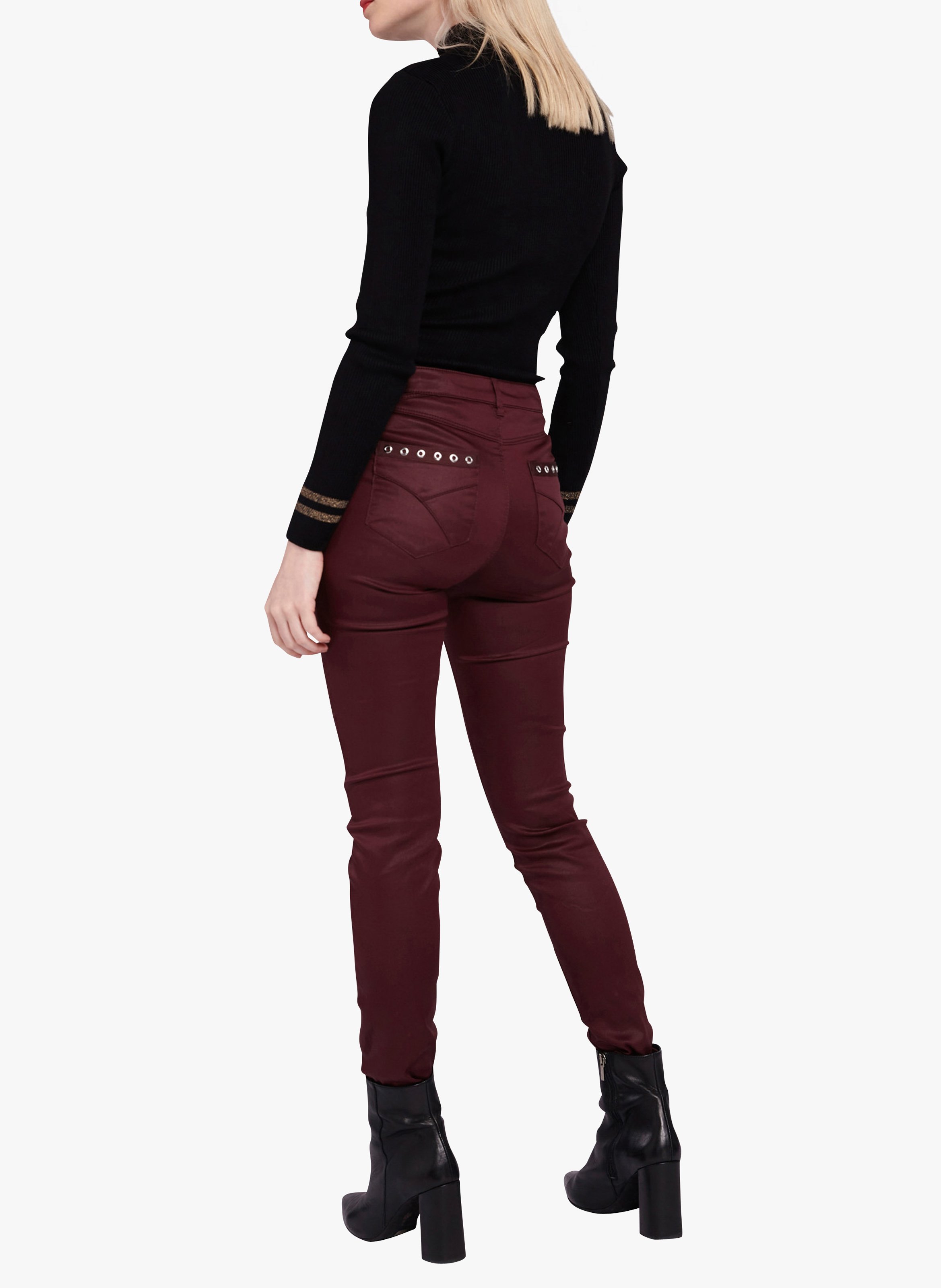 Trui met opstaande kraag en 5 knopen MORGAN Zwart