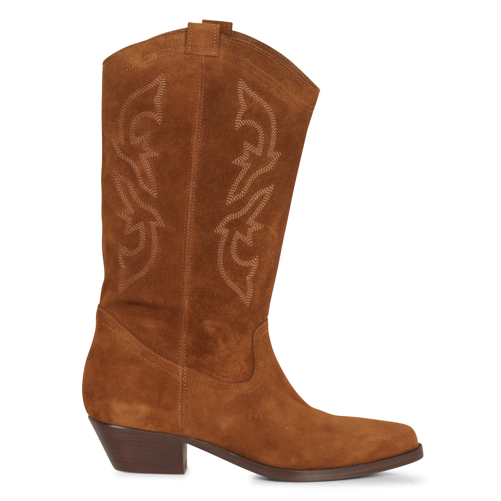 Bottines à broderies en cuir  BA&SH Marron