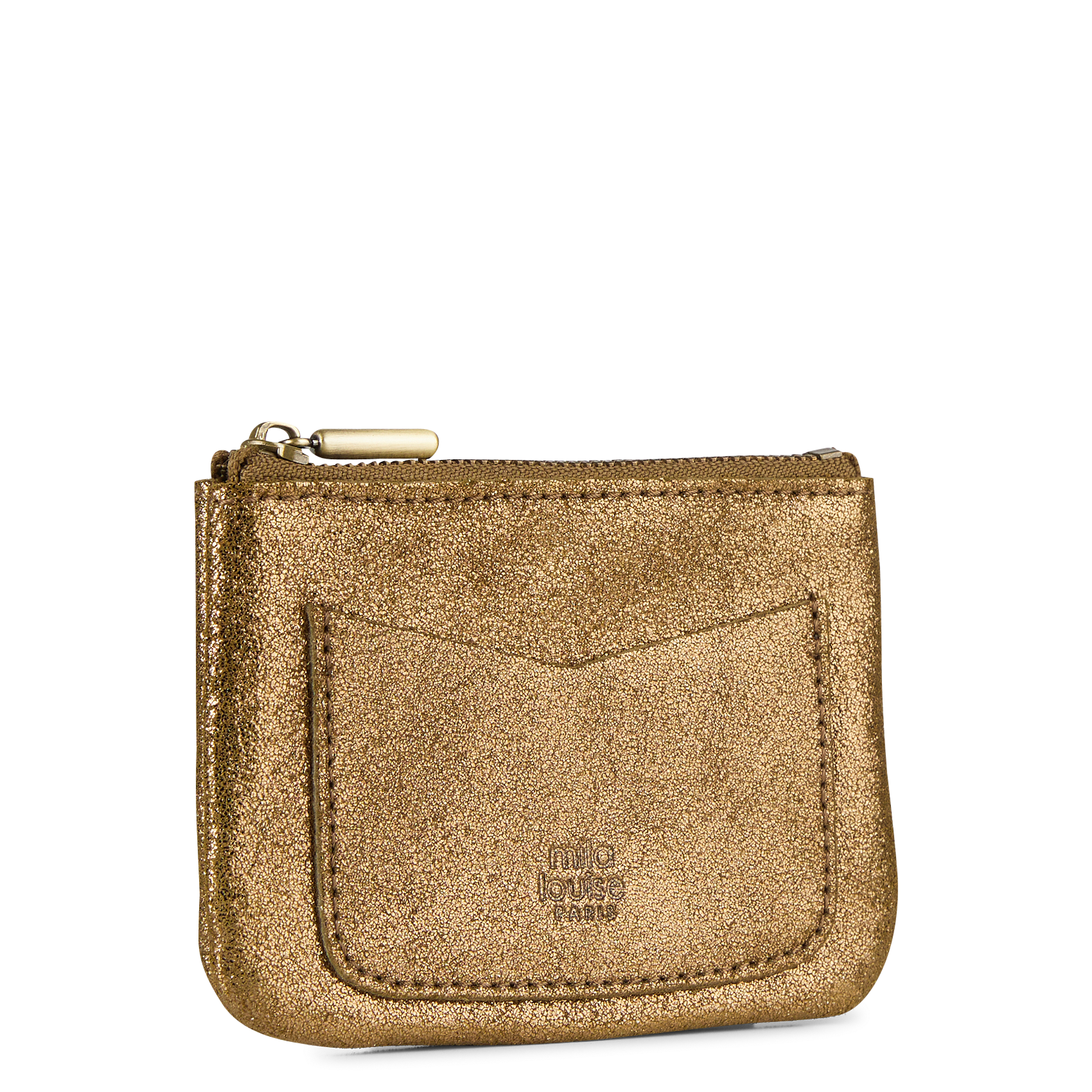 Porte monnaie en cuir  MILA LOUISE Kaki