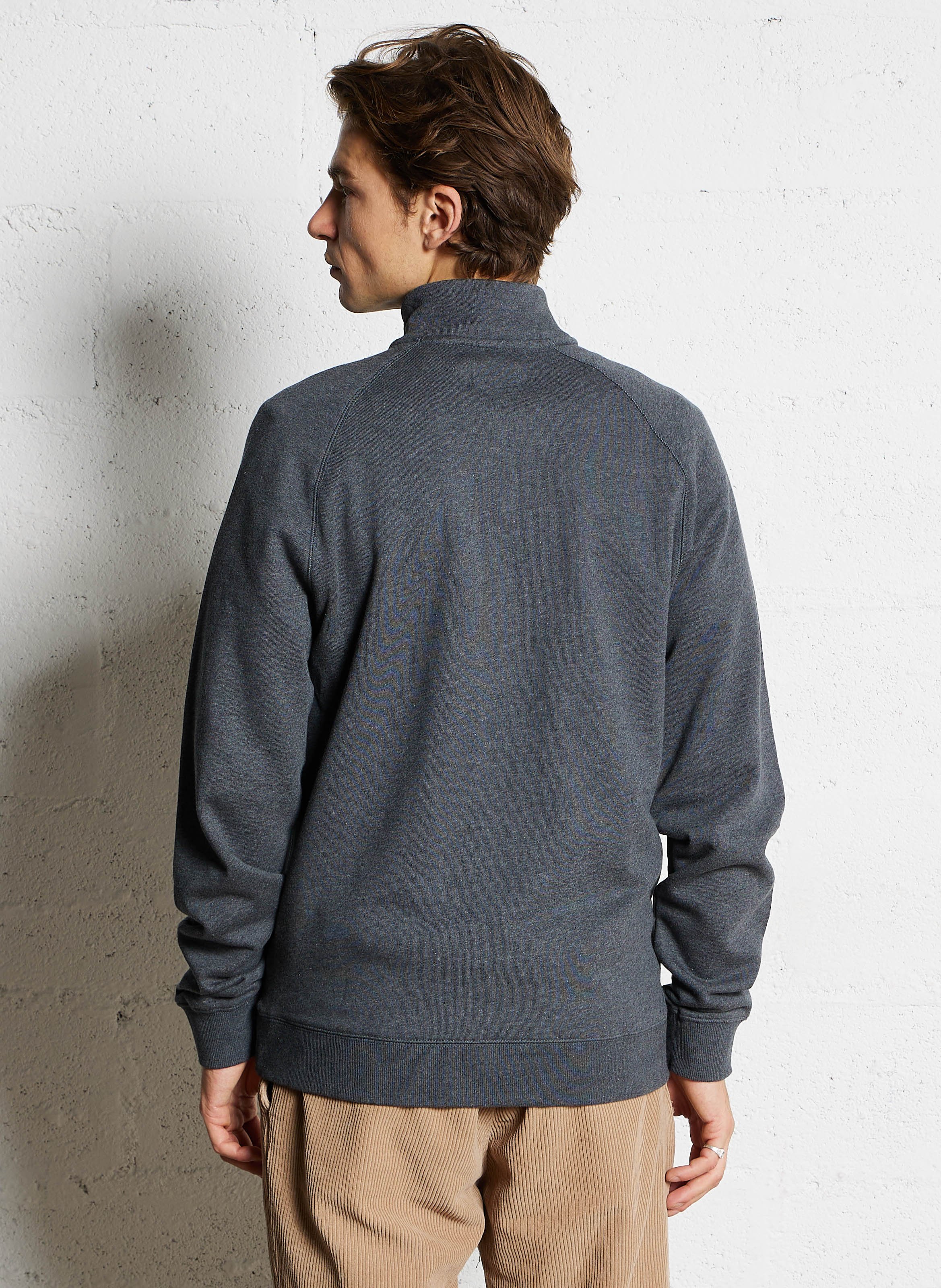 Sweat col zippé regular-fit en coton bio FARAH Rouge