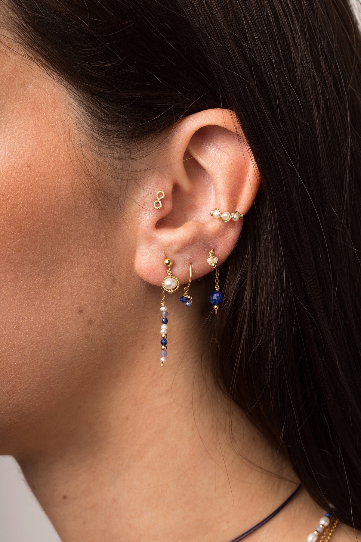 Fake pearl hoop earrings YAY White