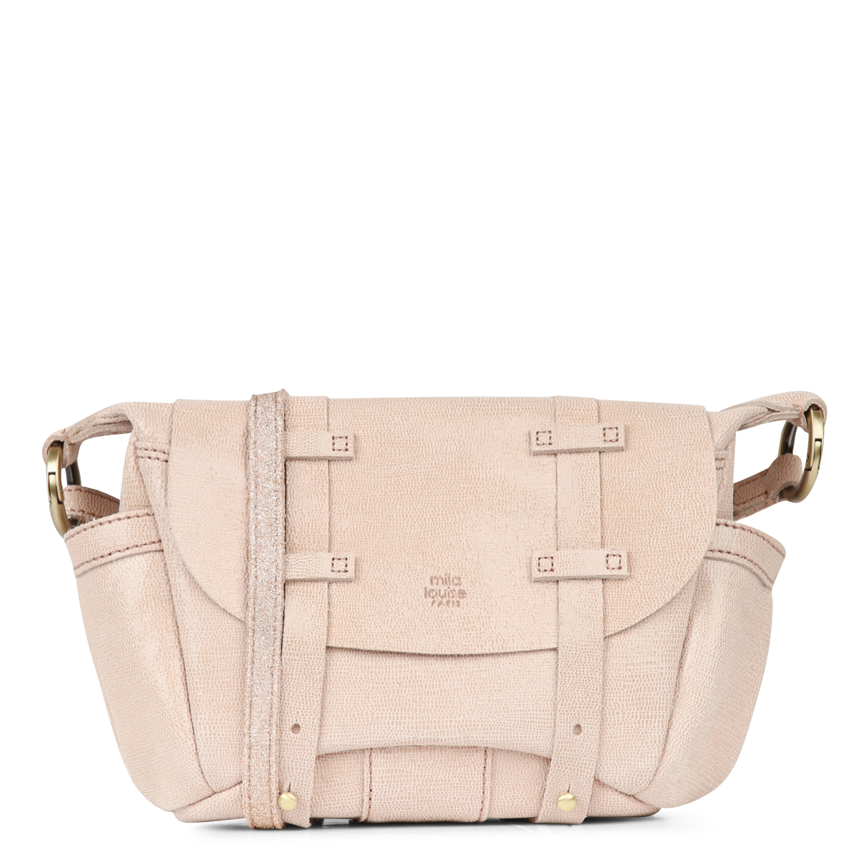 Umhängetasche aus Leder MILA LOUISE Rosa