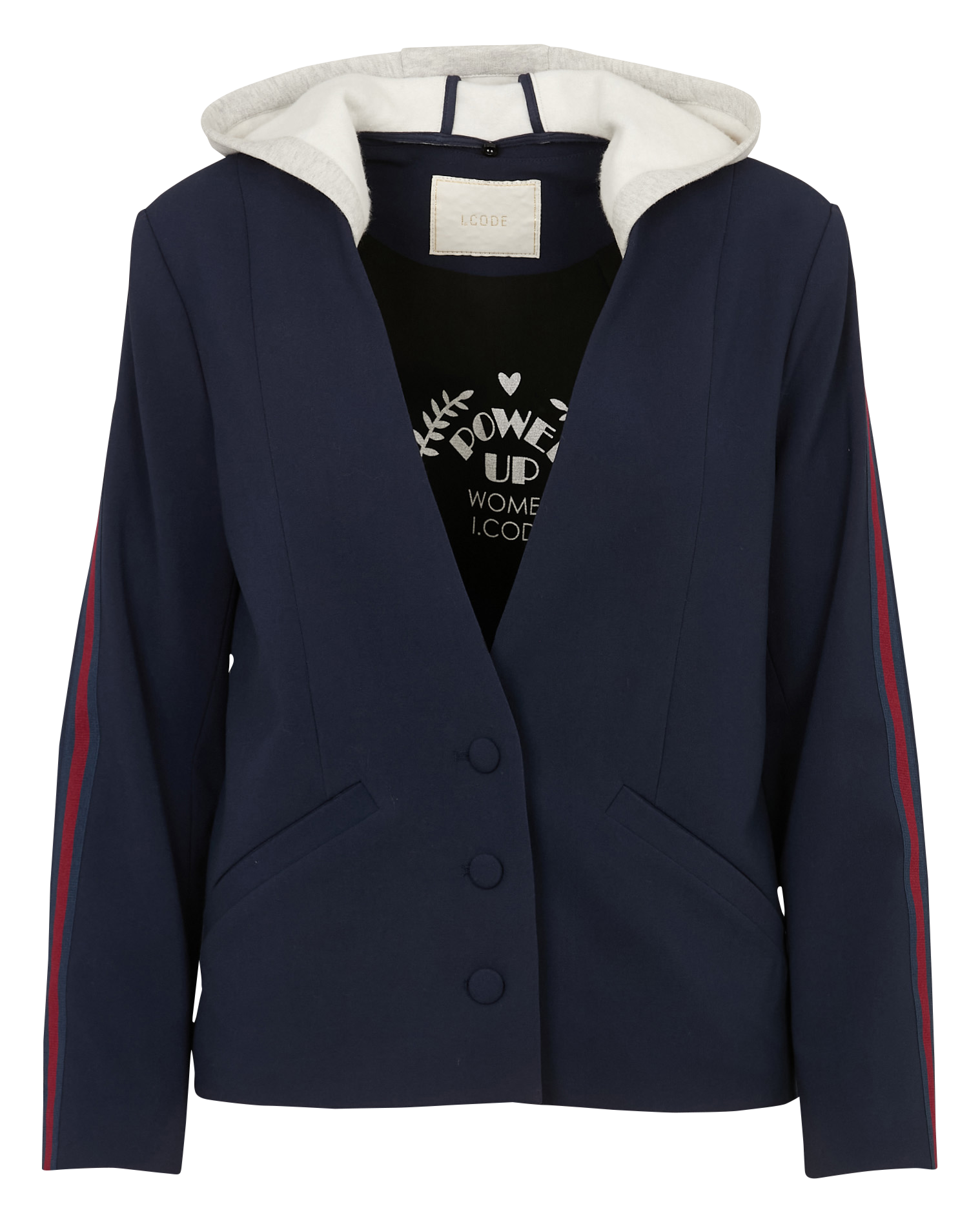 Giacca dritta con cappuccio I CODE Blu