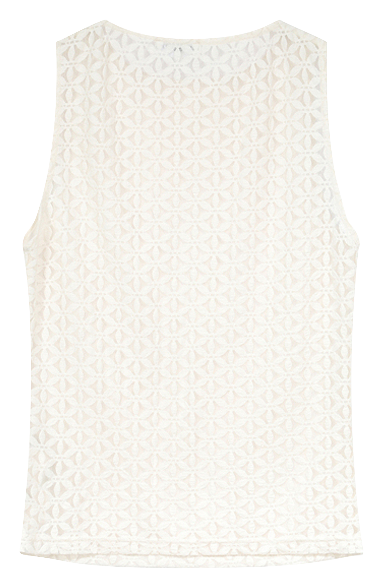 Boat-neck lace top GRACE ET MILA White