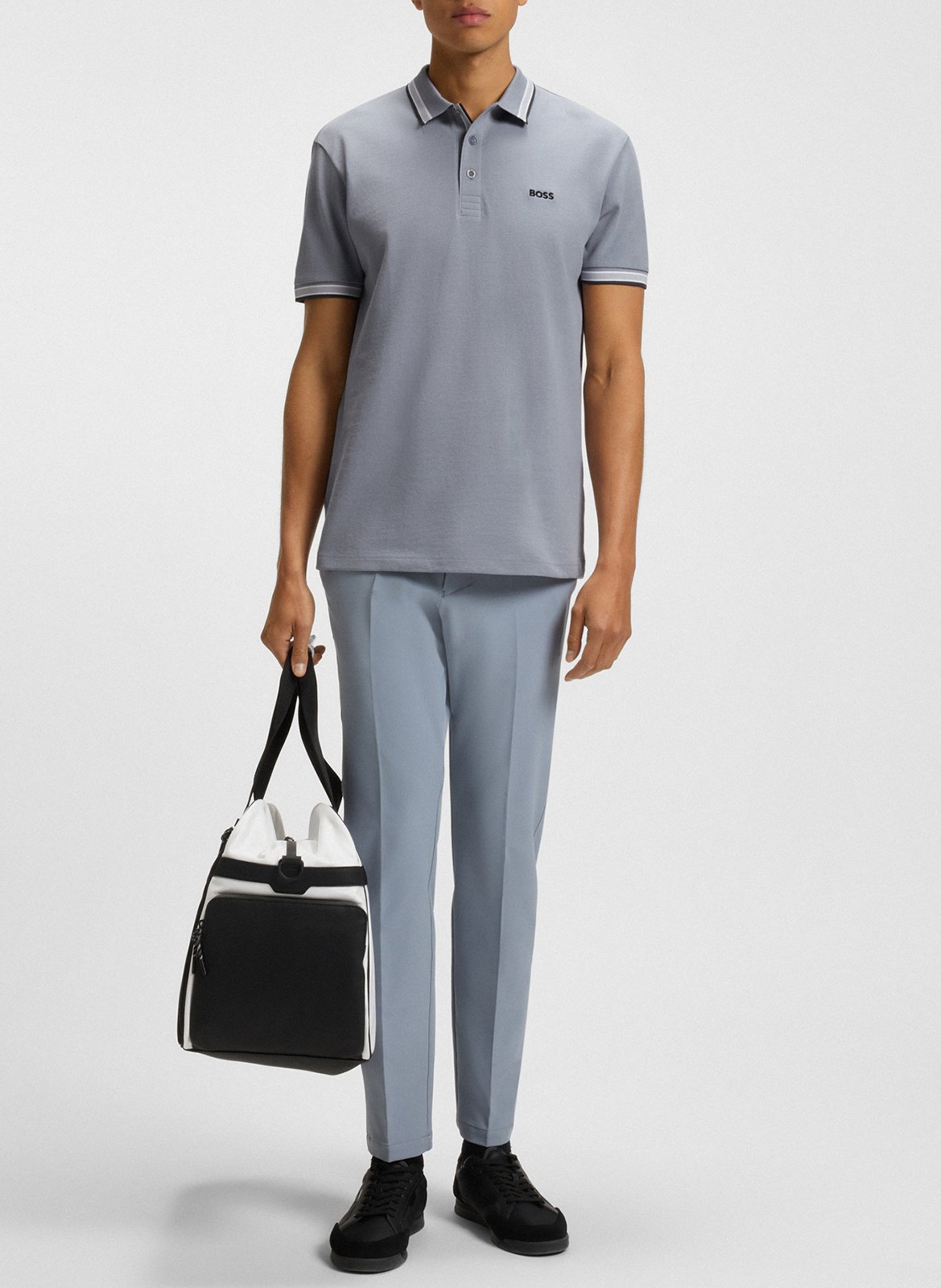 Regular-fit cotton polo shirt BOSS Silver