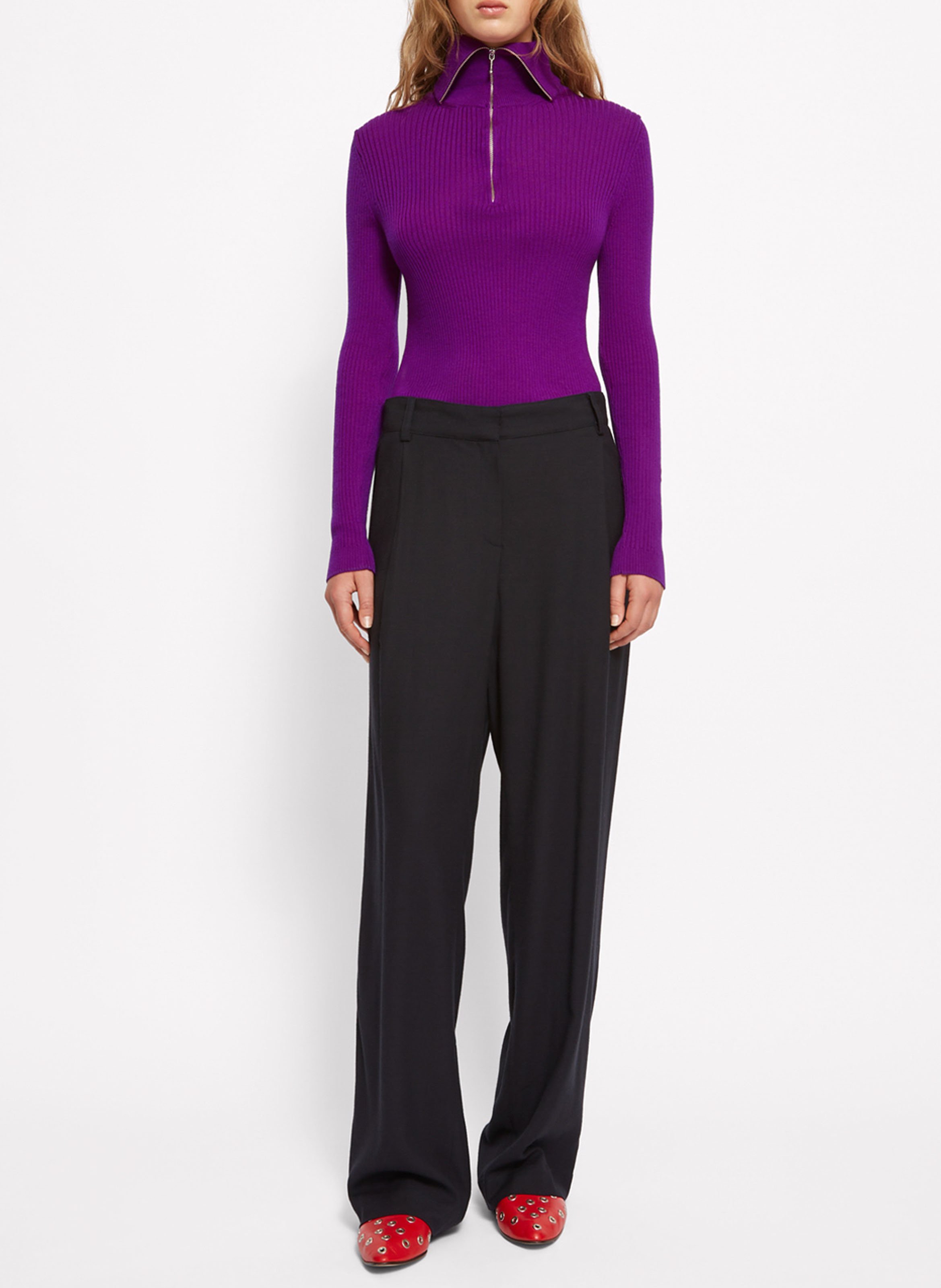 Pull col montant en laine ROSEANNA Violet