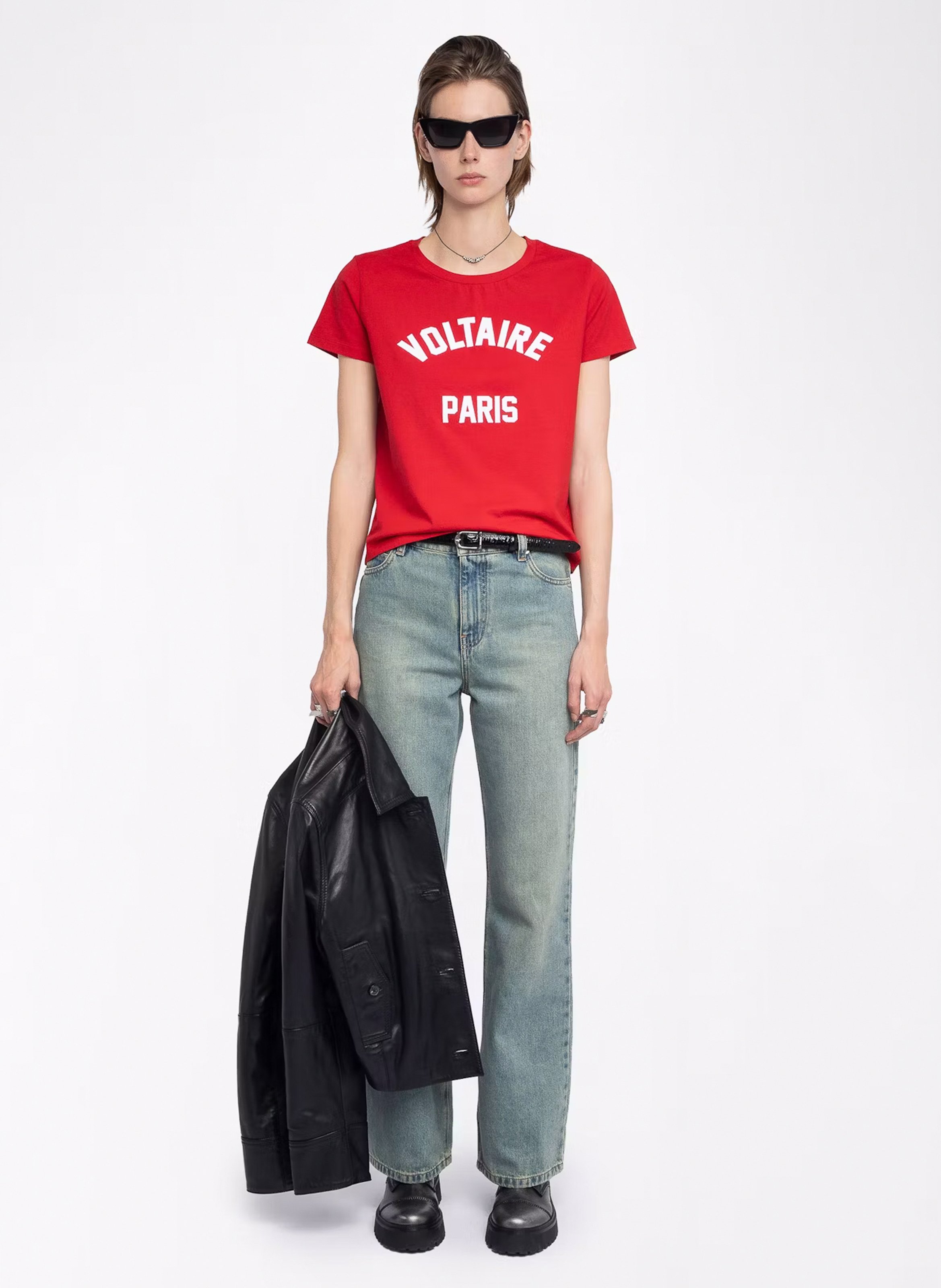 Tee-shirt manches courtes brodé ZADIG&VOLTAIRE Rouge
