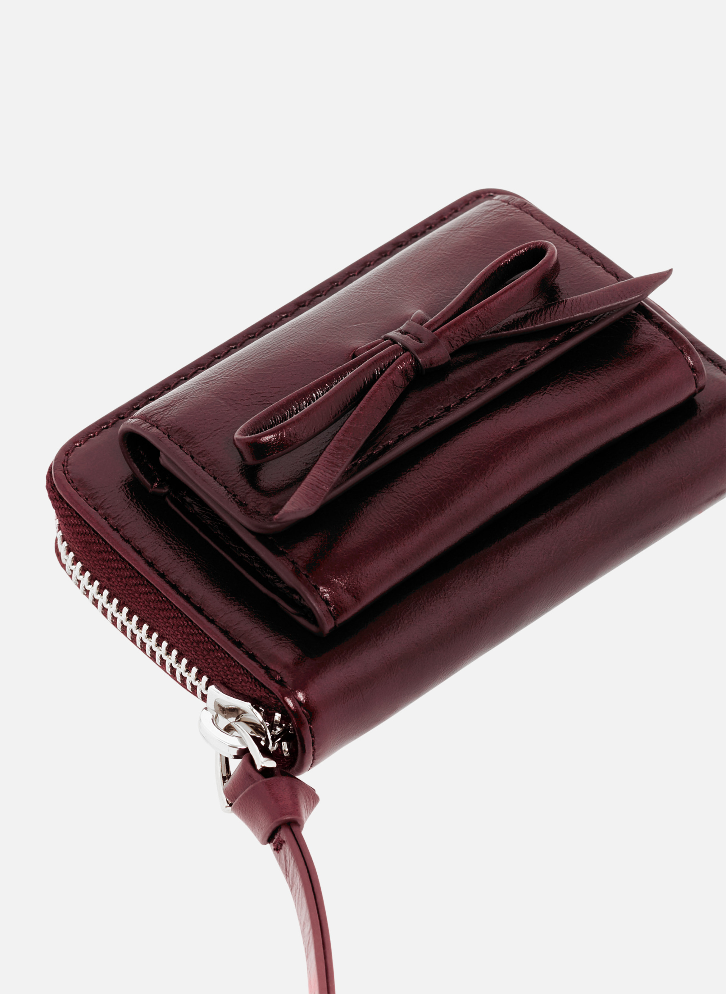 Porte-monnaie amelia en cuir craquelé THE KOOPLES Rouge