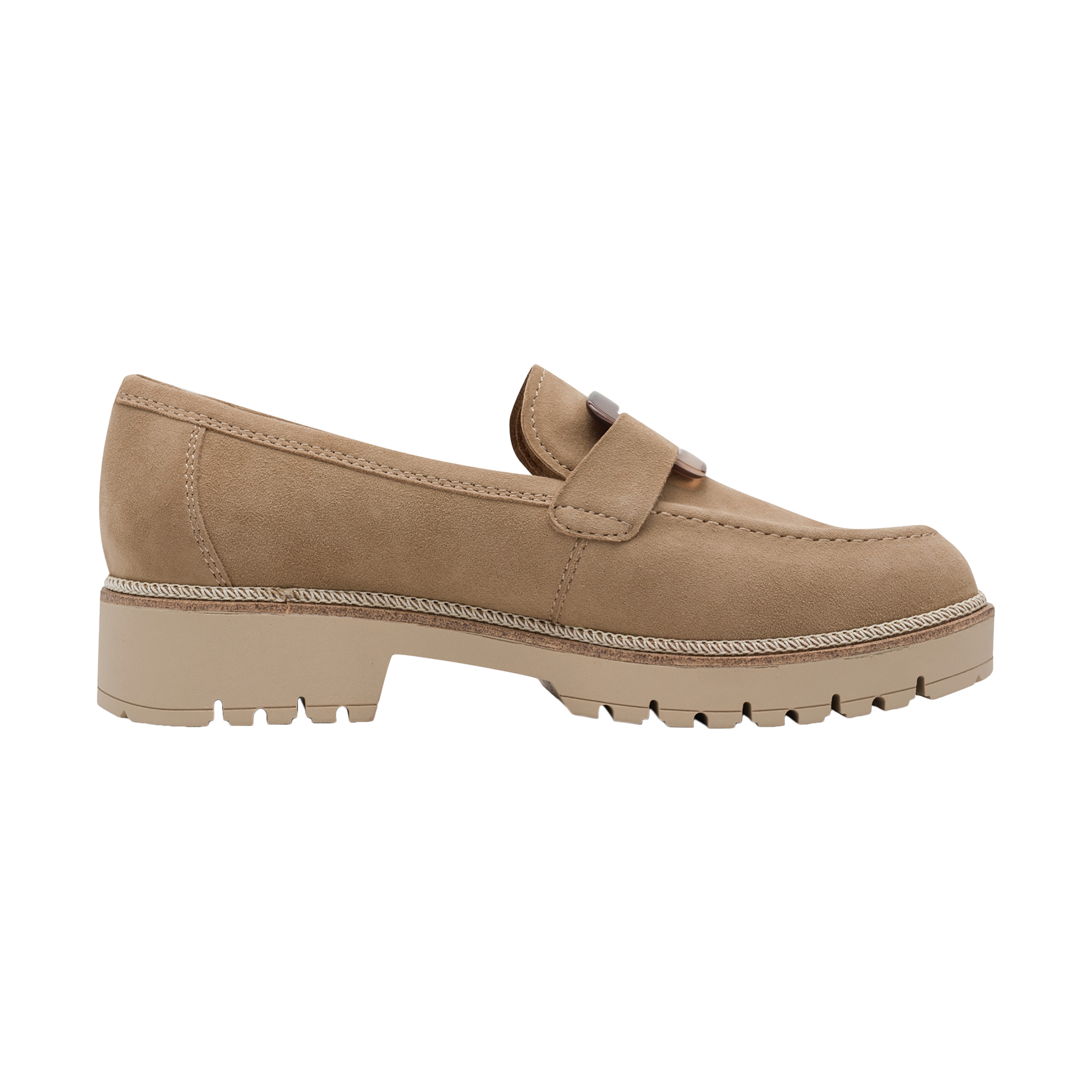 Leather moccasins TAMARIS Beige