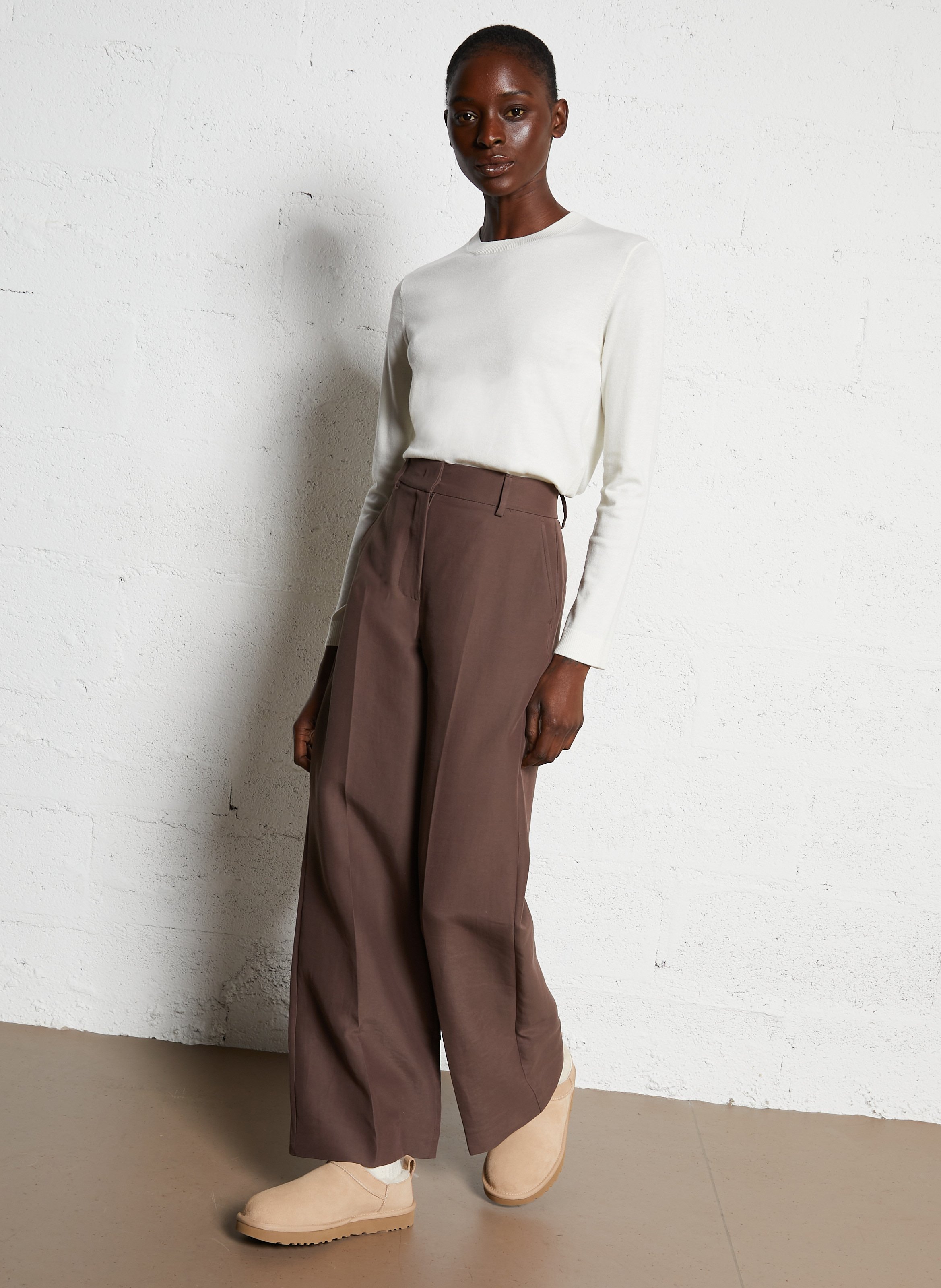 Hoge leren sandalen UGG Beige