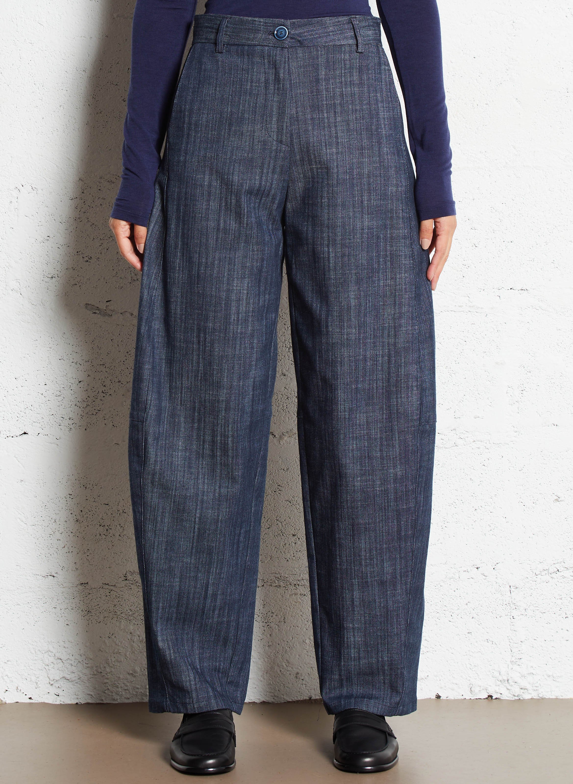 Pantalon ballon taille haute en denim IMPERIAL Bleu