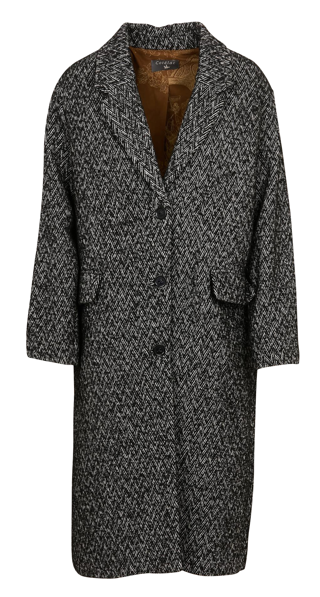 Lonng manteau col tailleur COTELAC Noir