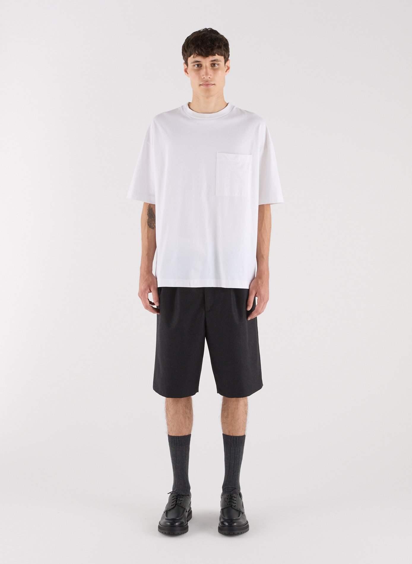 Straight wool Bermuda shorts SAISON 1865 Grey