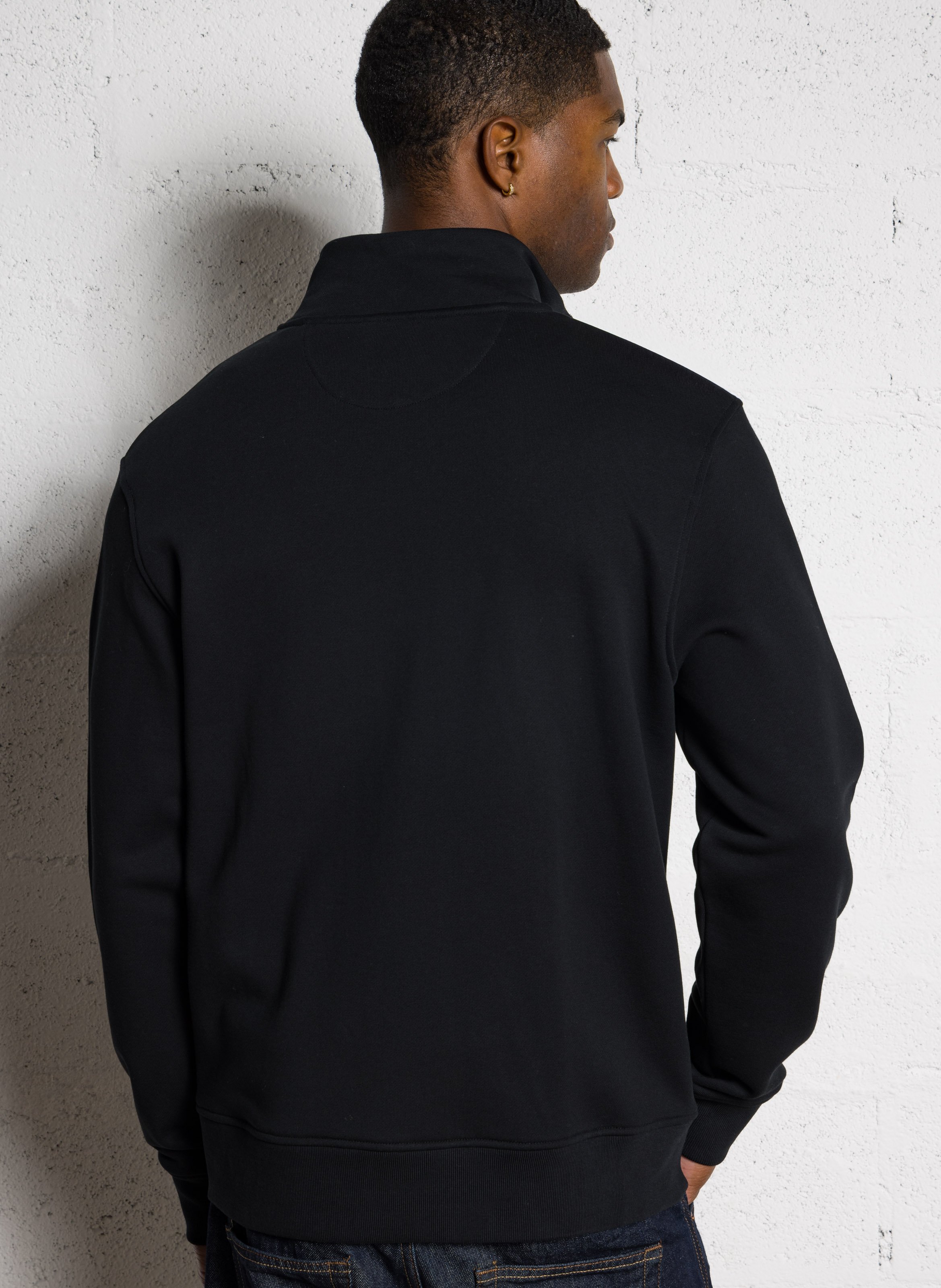 Sweat zippé à col montant  EDEN PARK Noir