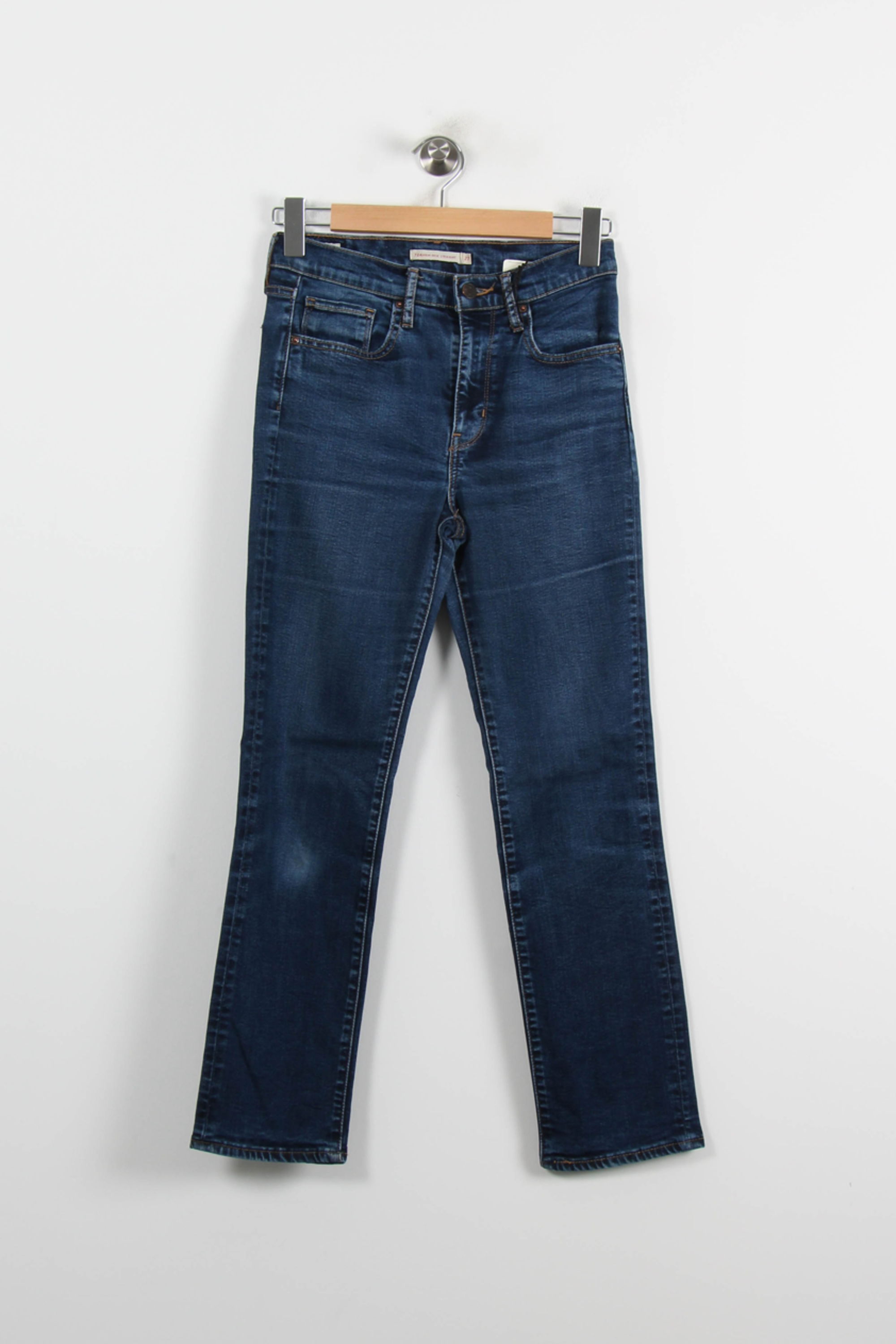 Cropped slim jeans with studs Blue