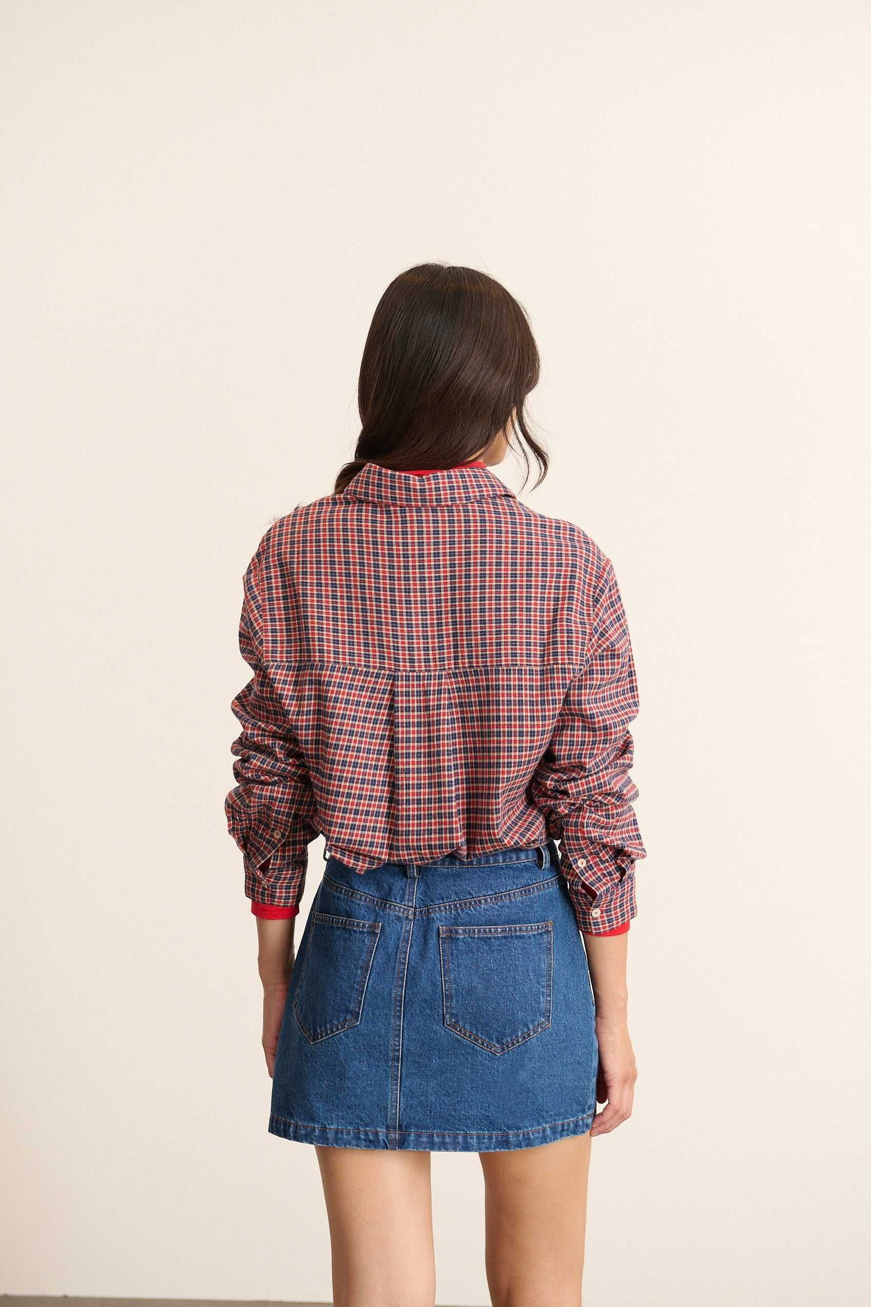 Checked long-sleeved shirt GARANCE PARIS Red