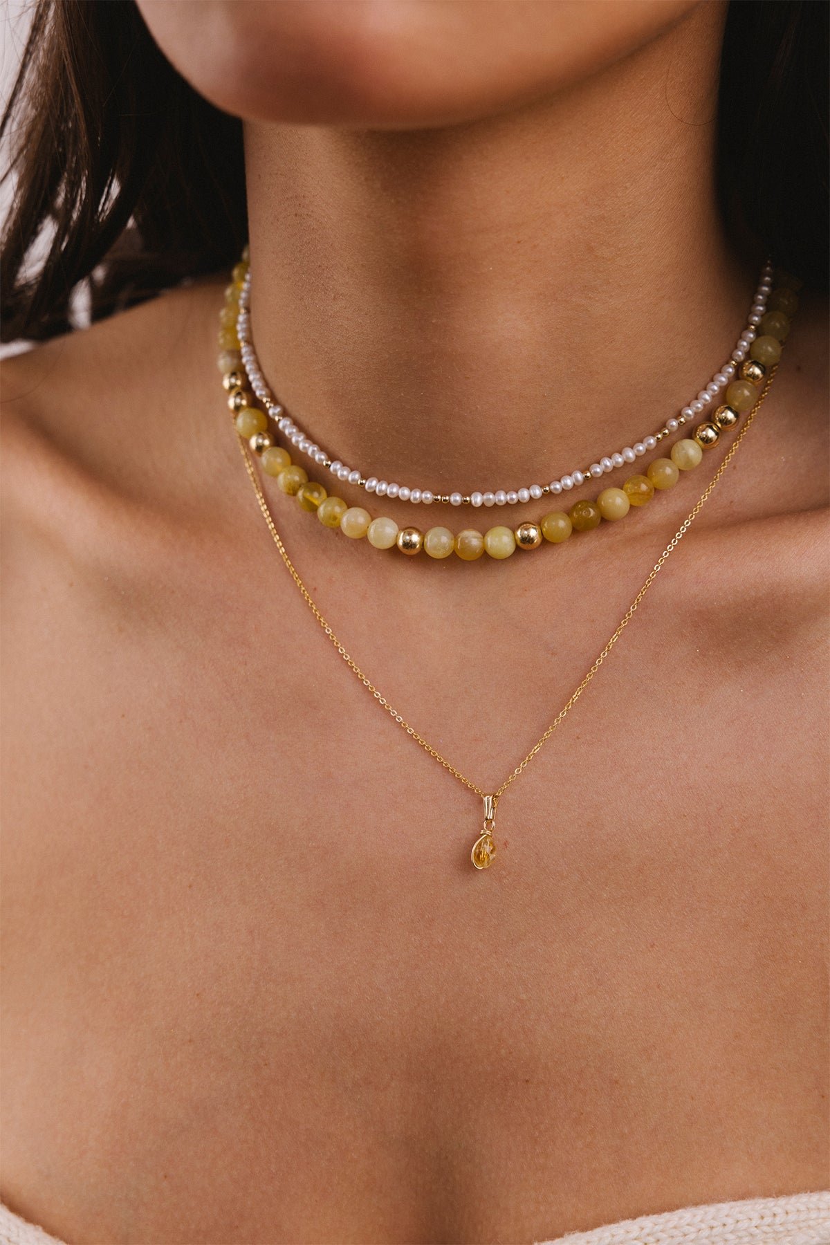 Pearl bracelet-necklace White