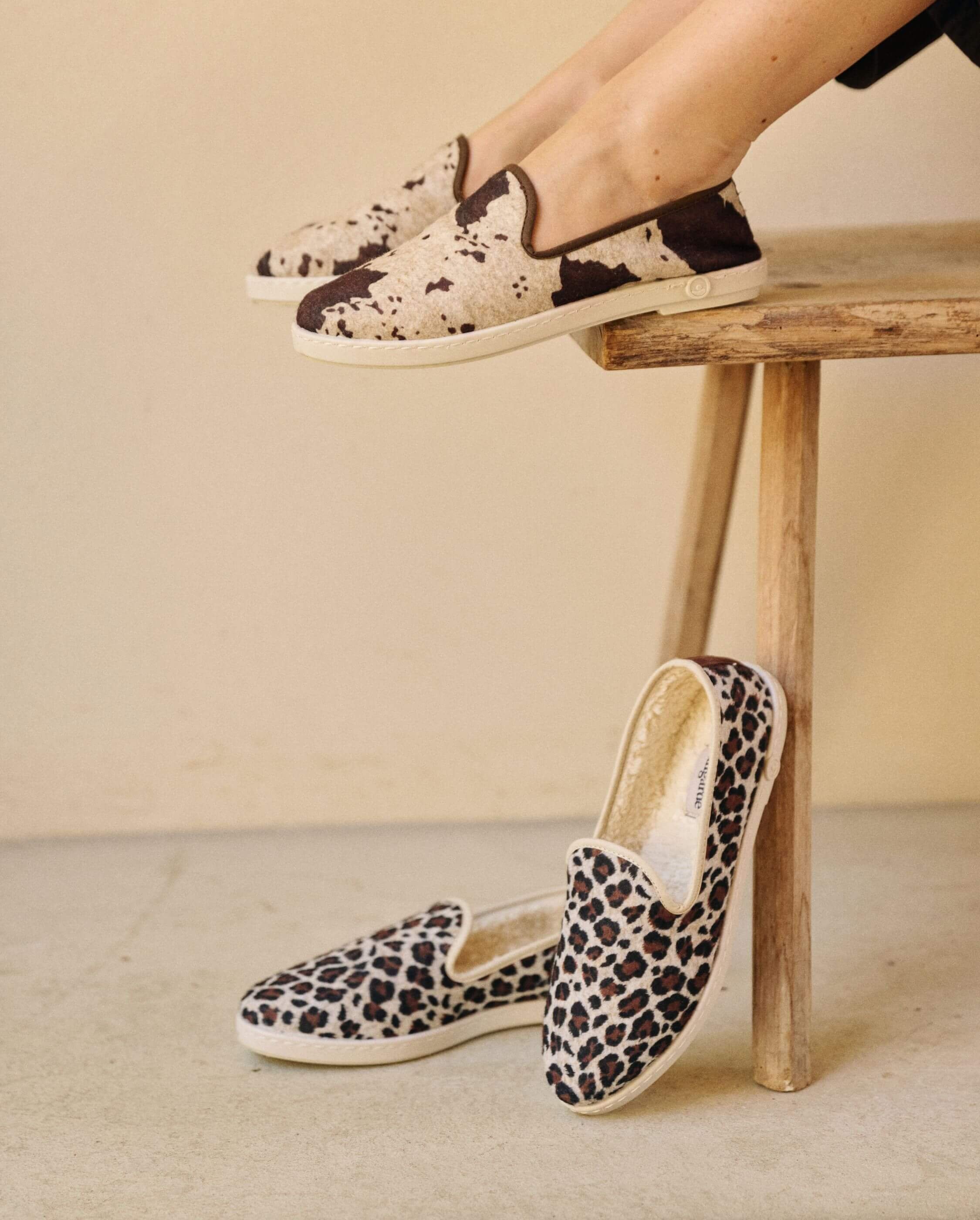 Limited edition women's slipper, cow ANGARDE Brown