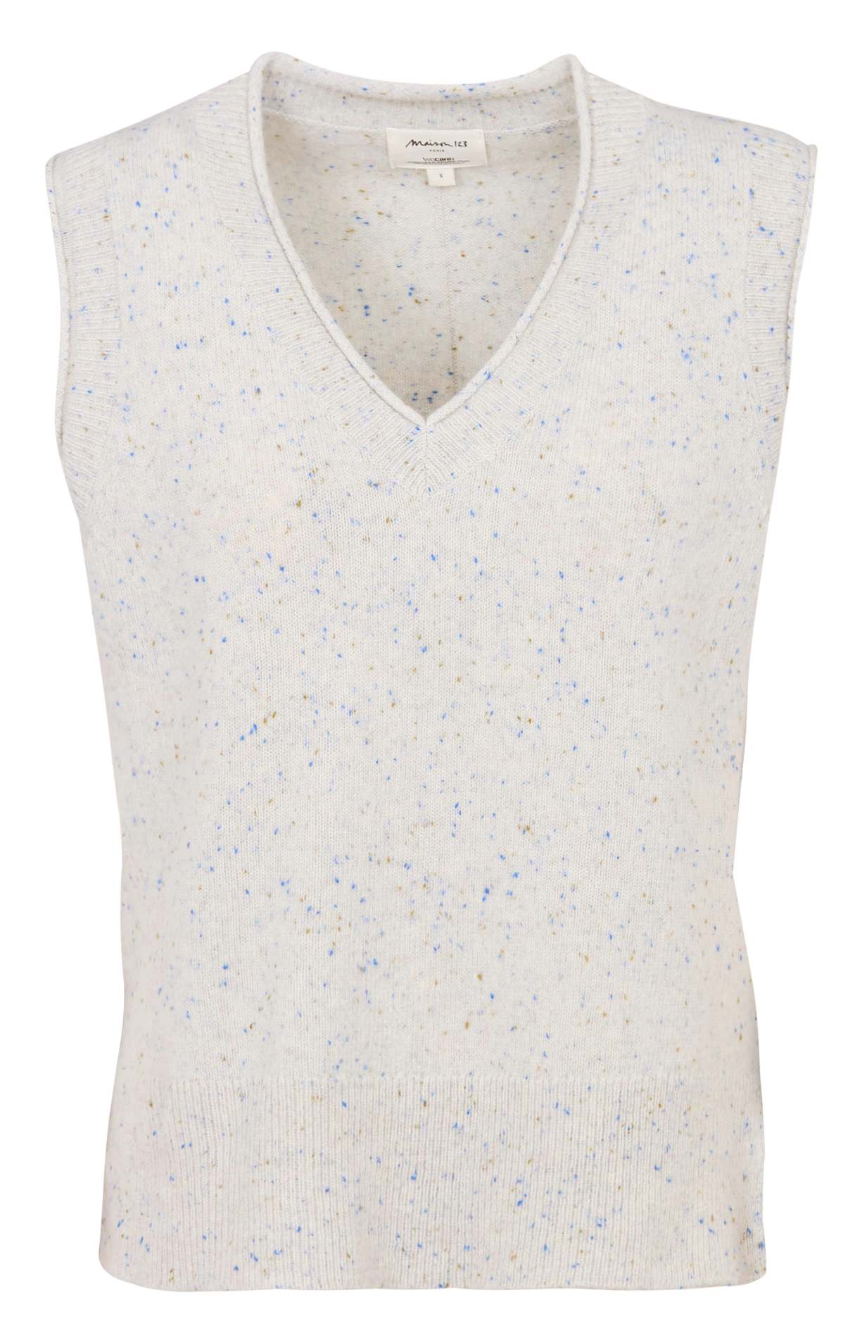 Pull col V sans manches en laine MAISON 123 Gris