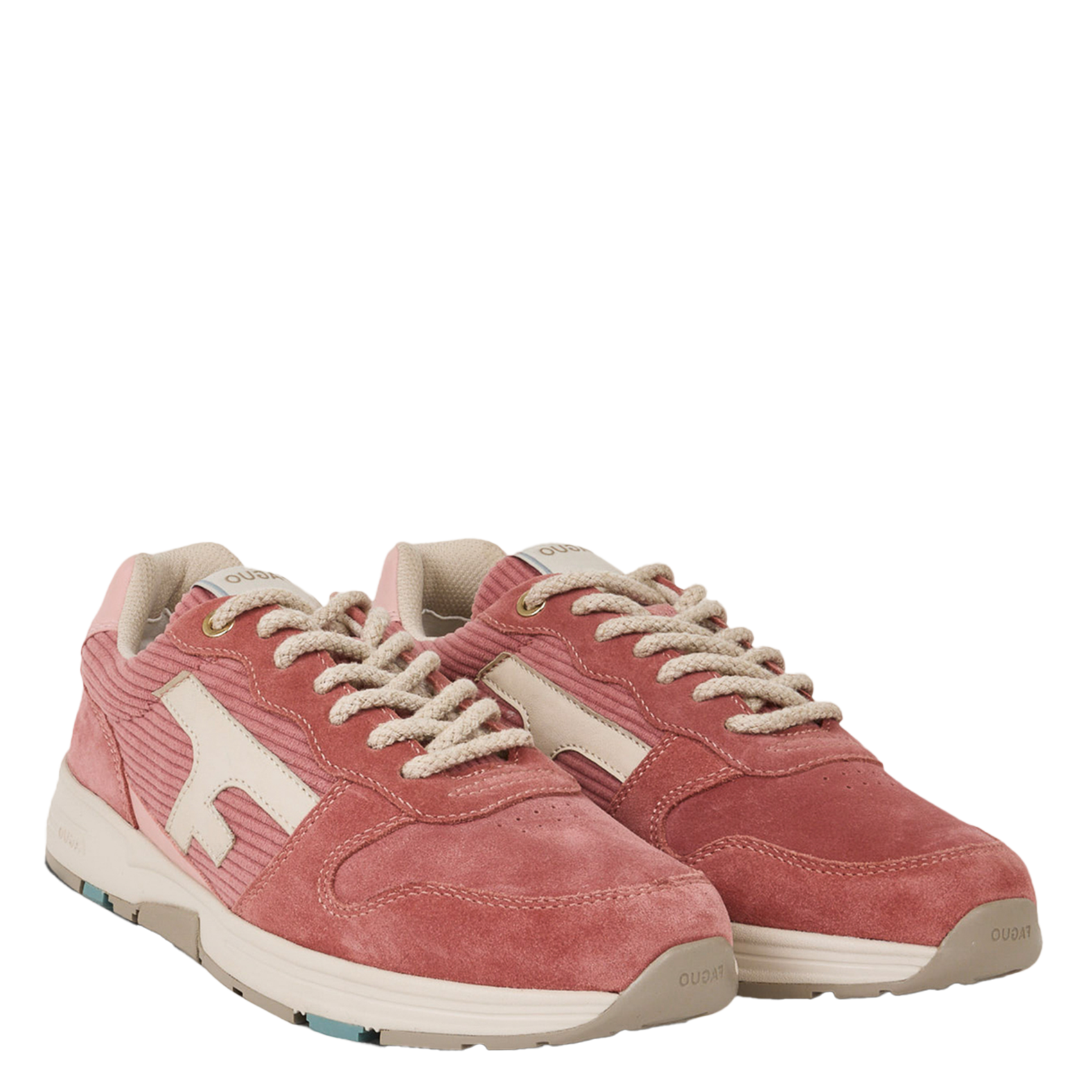 Niedrige Sneaker aus Leder-Mix FAGUO Rosa