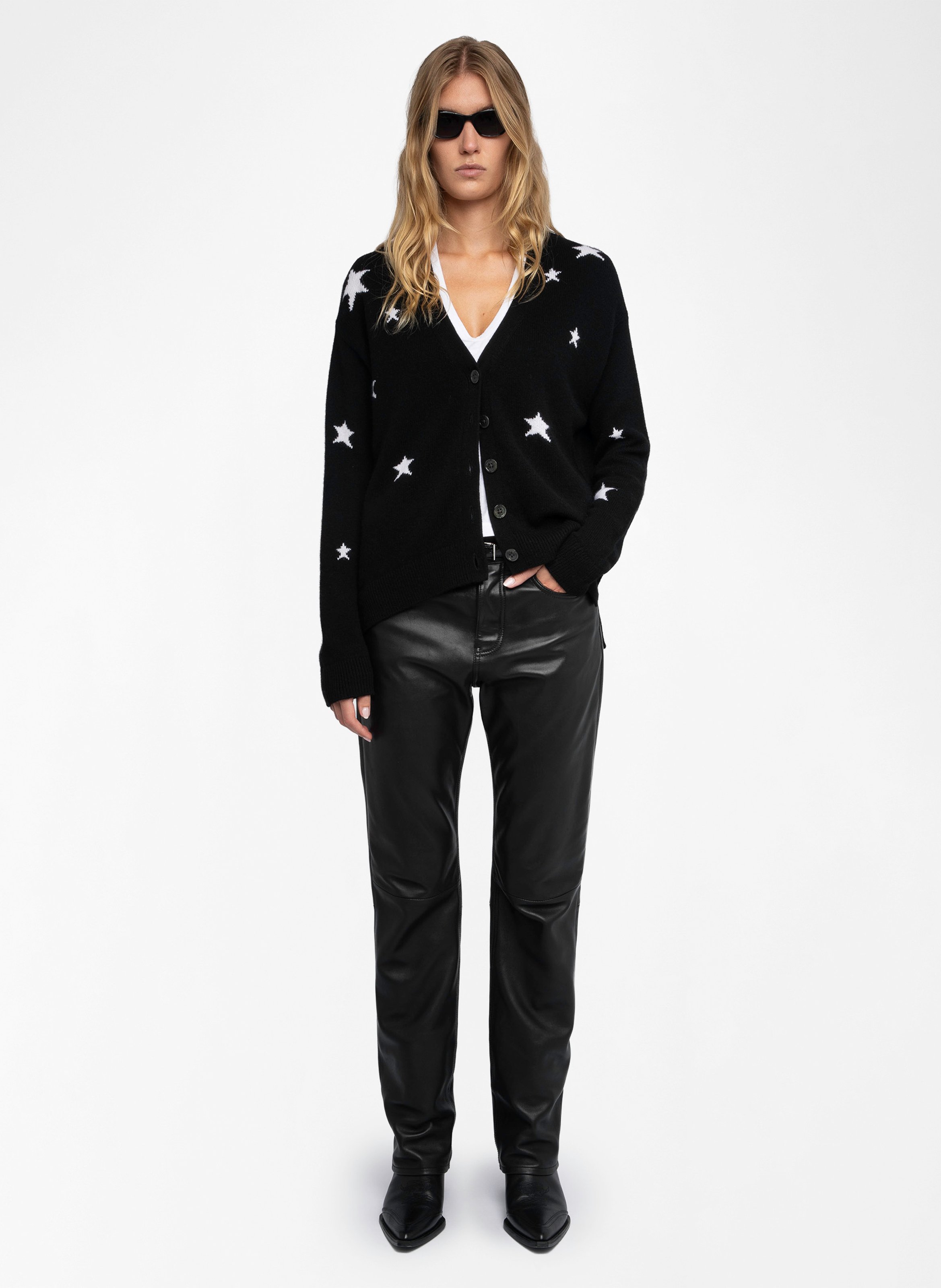 Kaschmirstrickjacke mit Motiv ZADIG&VOLTAIRE Schwarz