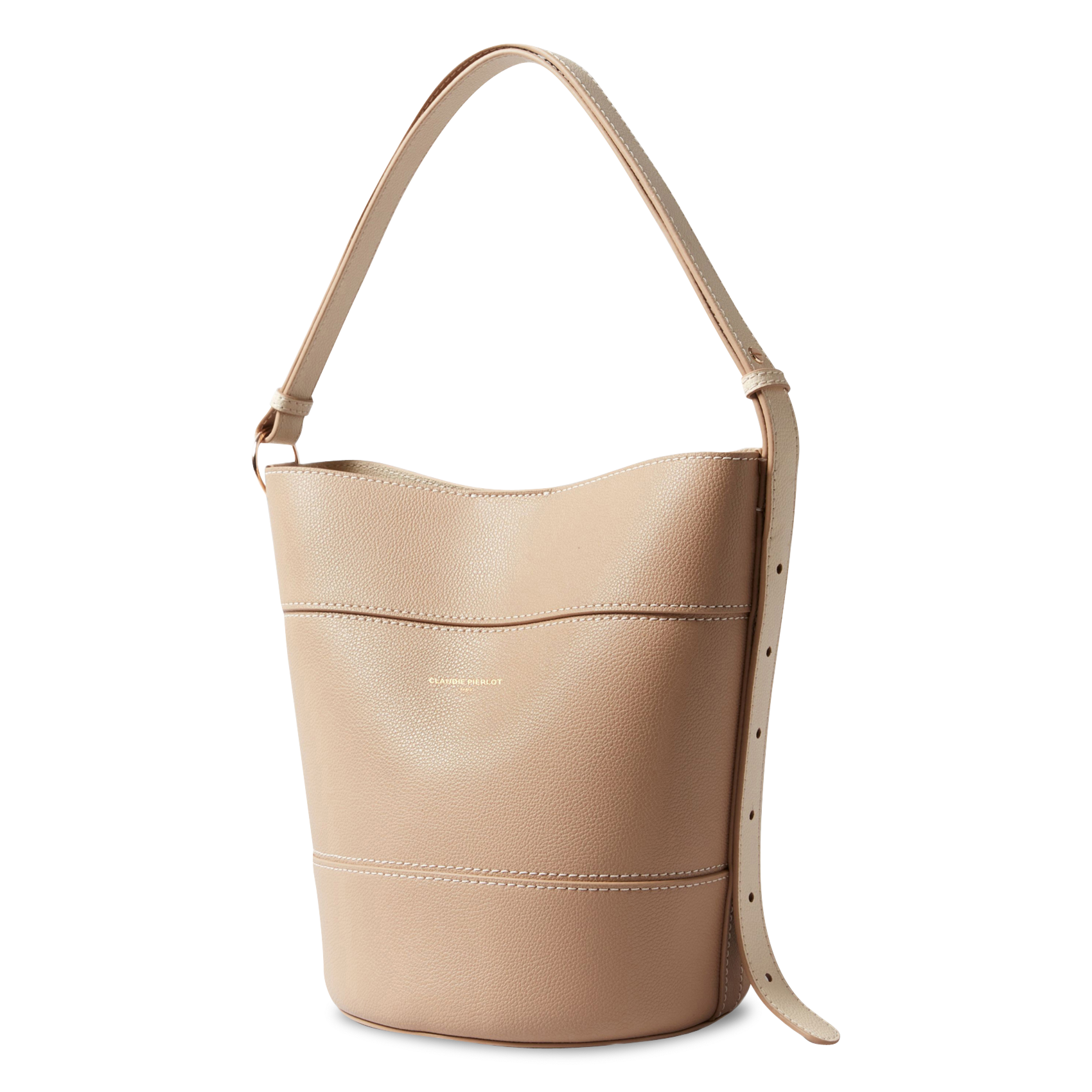 Corina leather bucket bag CLAUDIE PIERLOT Beige