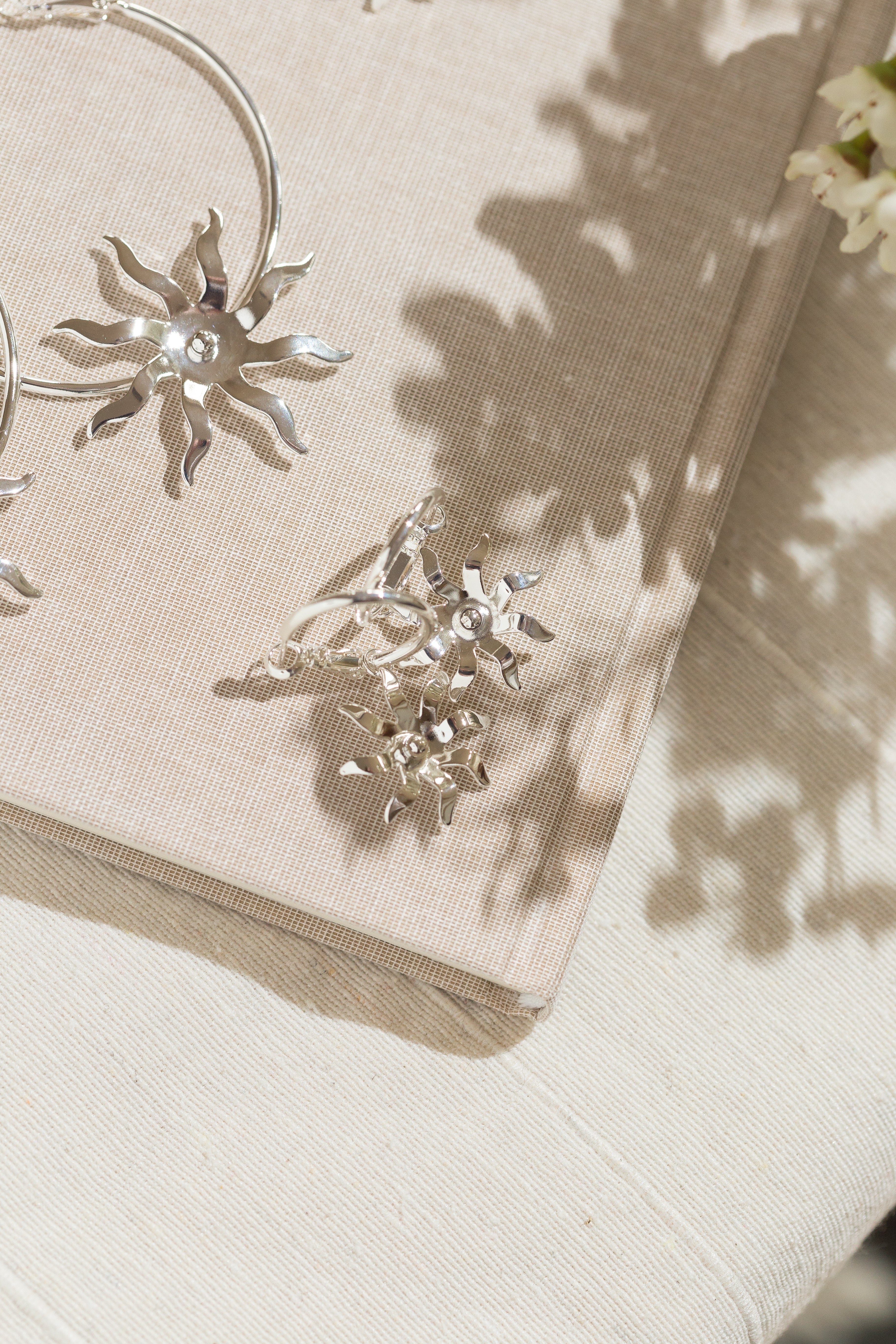 Mini gold-plated sun hoop earrings MONSIEUR SIMONE Silver