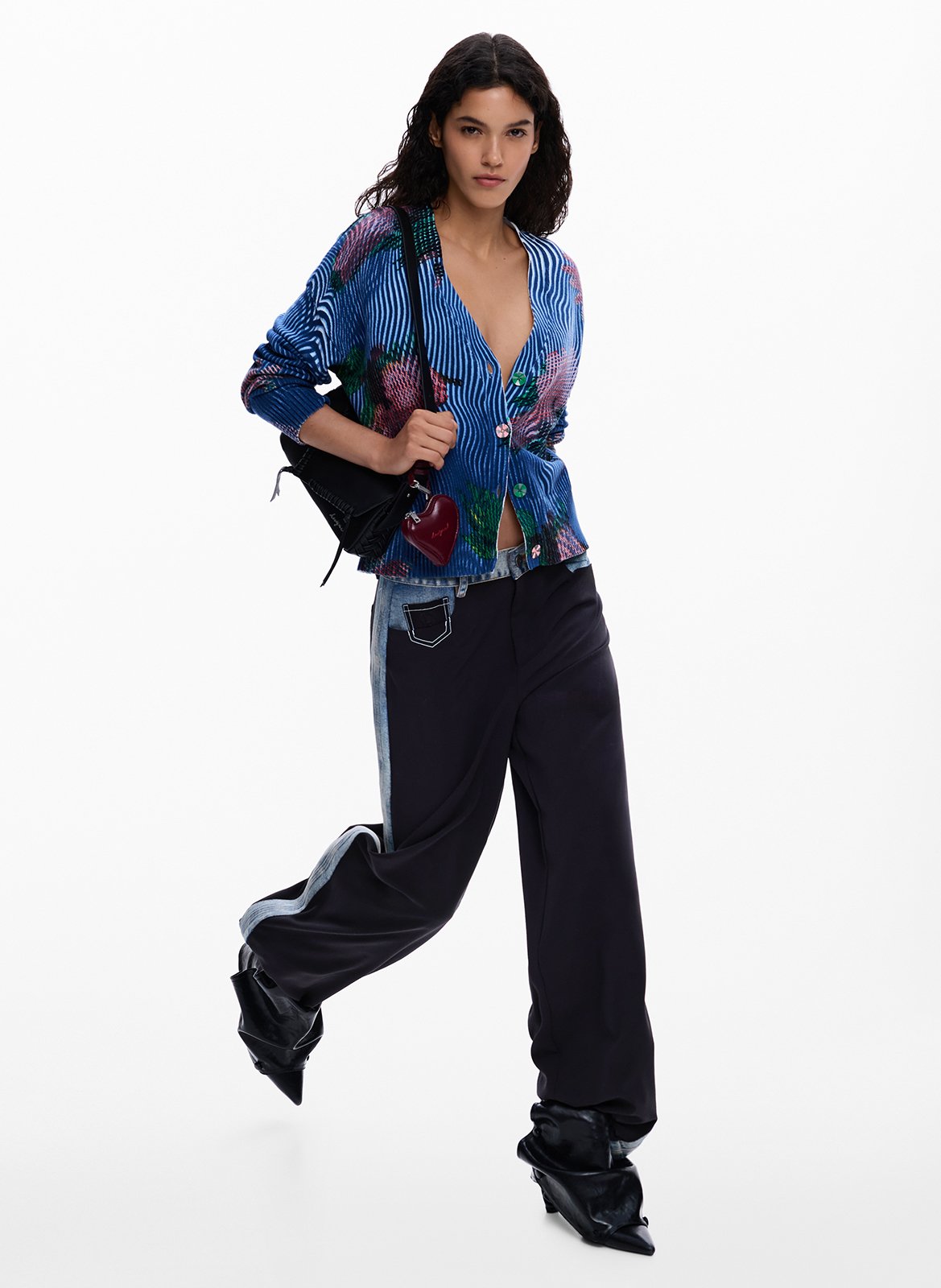 Darjee - Strickjacke mit V-Ausschnitt, Baumwoll-Mix DESIGUAL Blau