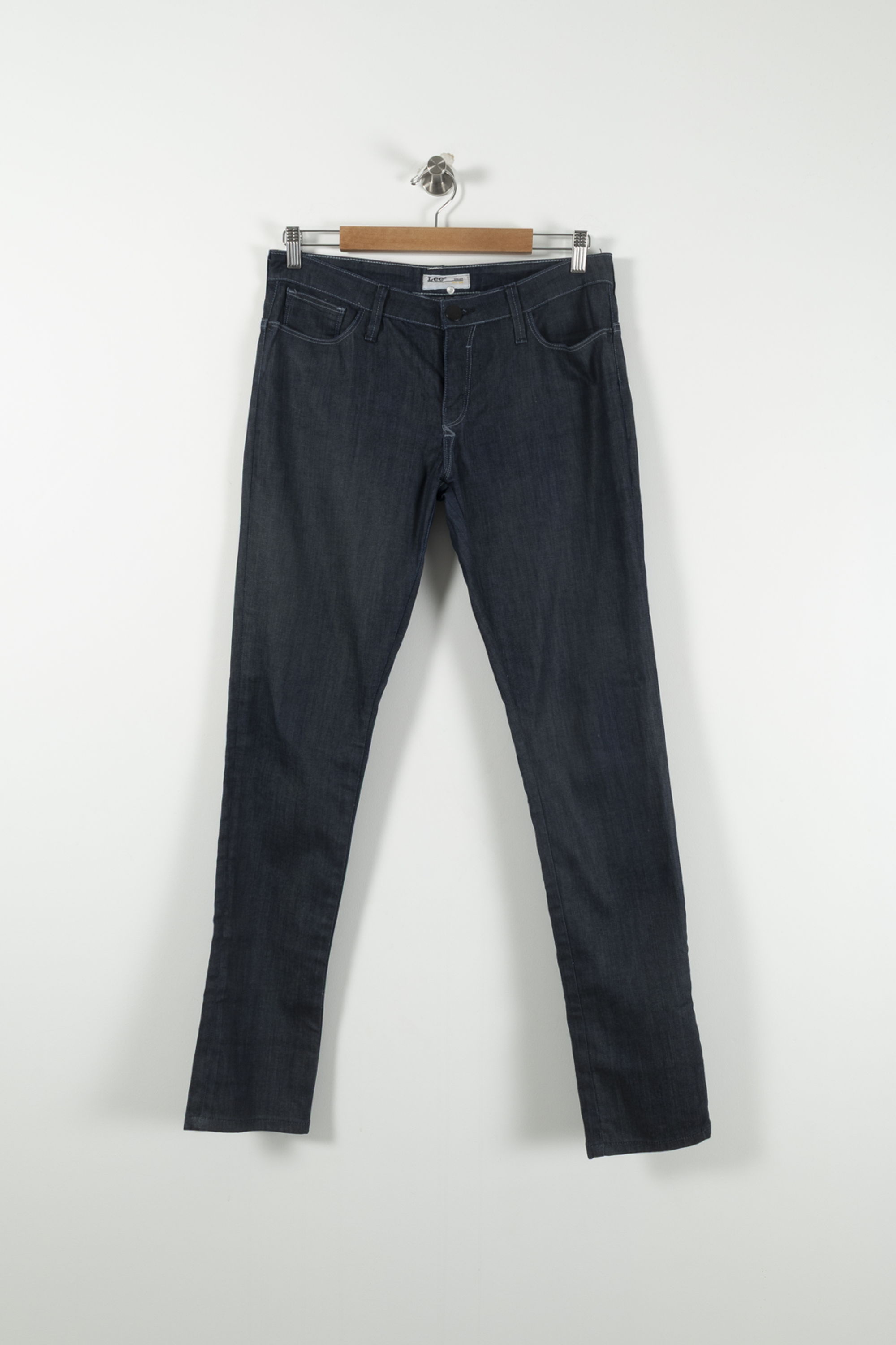 Cropped slim jeans with studs LEE - Seconde Main Blue