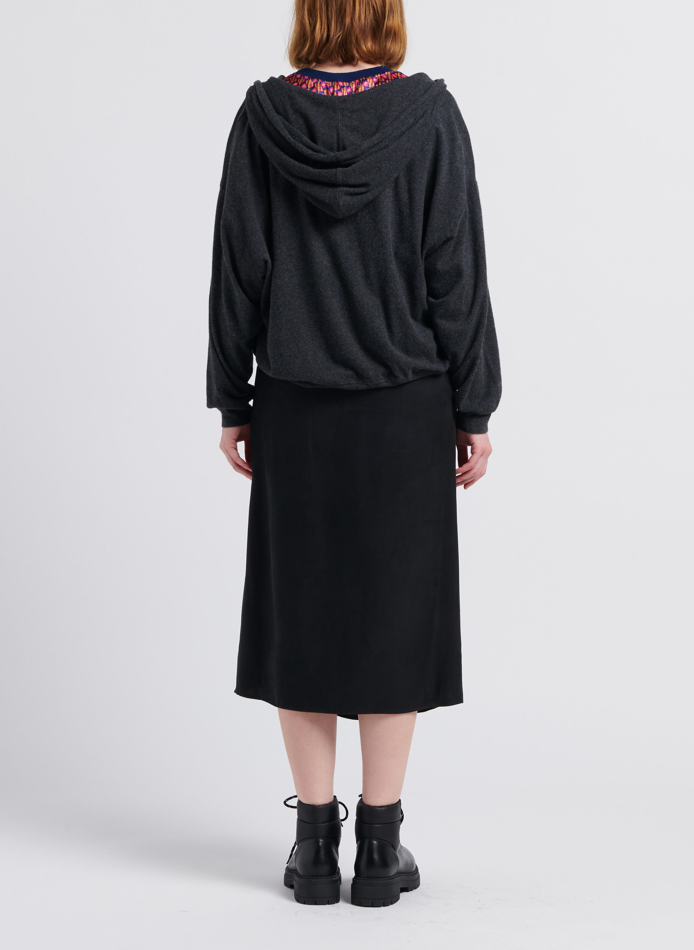 Kapuzensweatshirt aus Baumwoll-Mix AMERICAN VINTAGE Schwarz