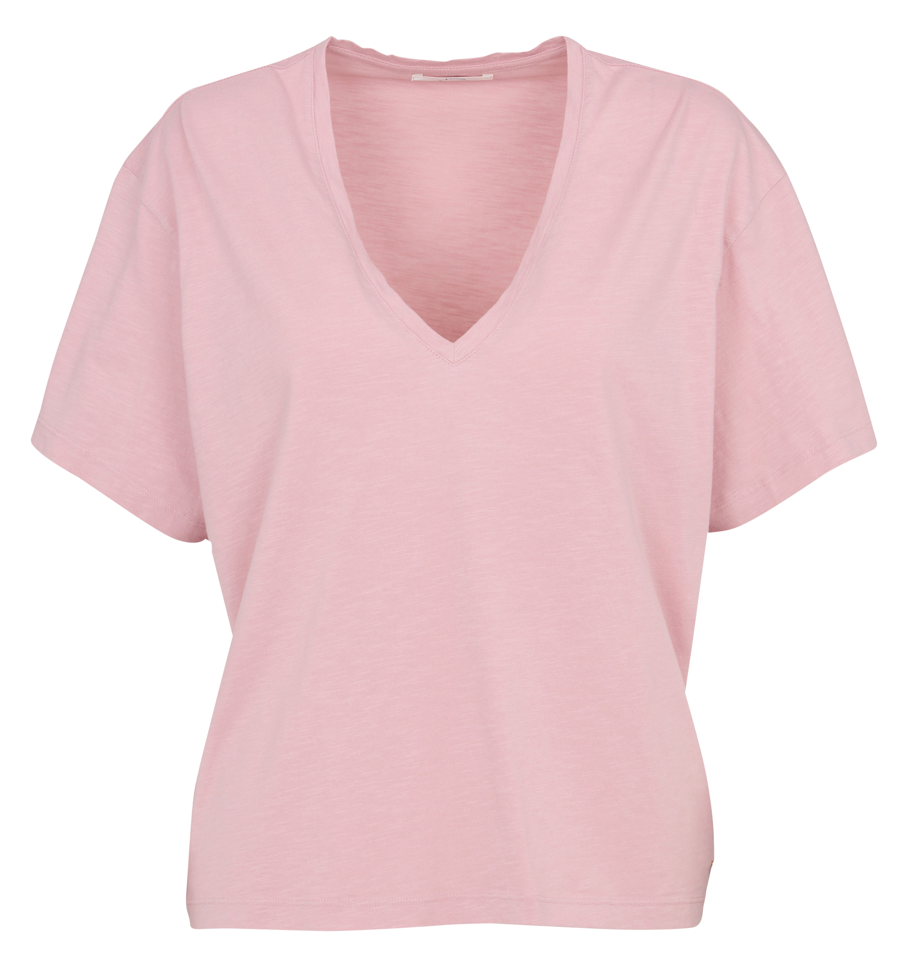 Tee-shirt ample col V en coton DES PETITS HAUTS Rose