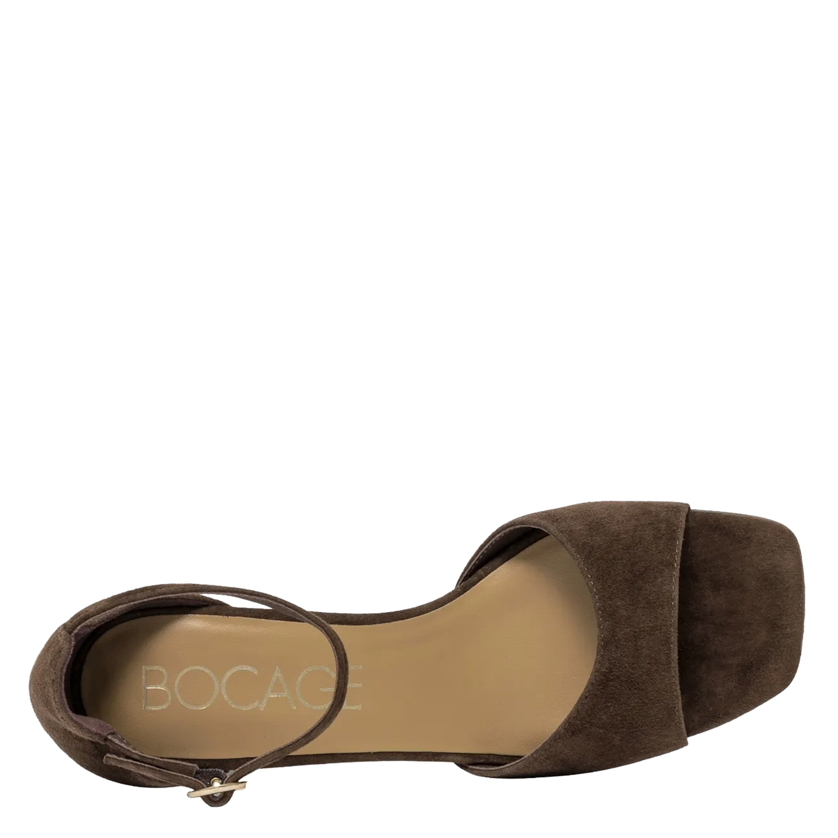 Heeled suede sandals BOCAGE Brown