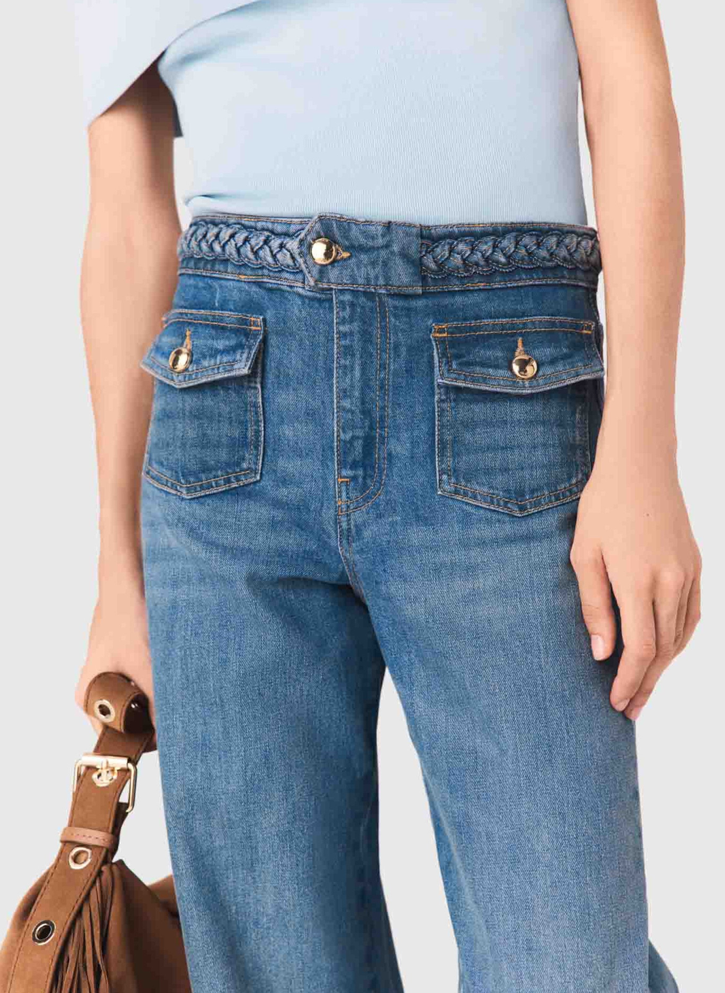 Jeans met wijde pijpen | katoenblend MAJE Blauw