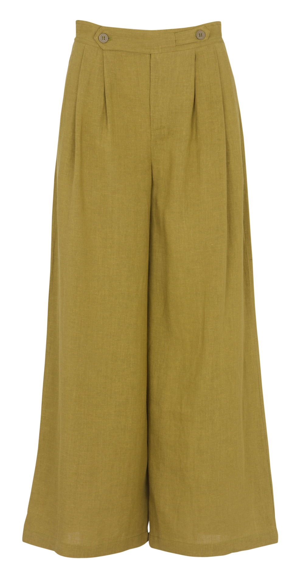 Weit geschnittene Hose aus Leinen-Mix SEE U SOON Khaki