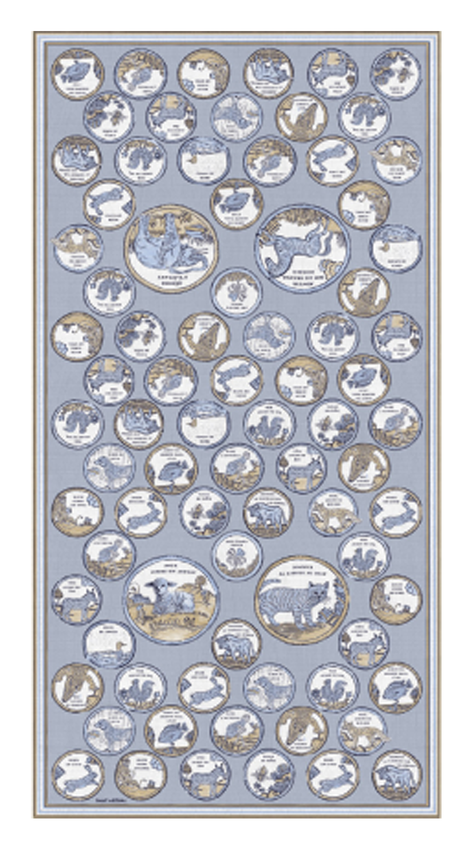 Foulard imprimé en coton et soie INOUI EDITIONS Bleu