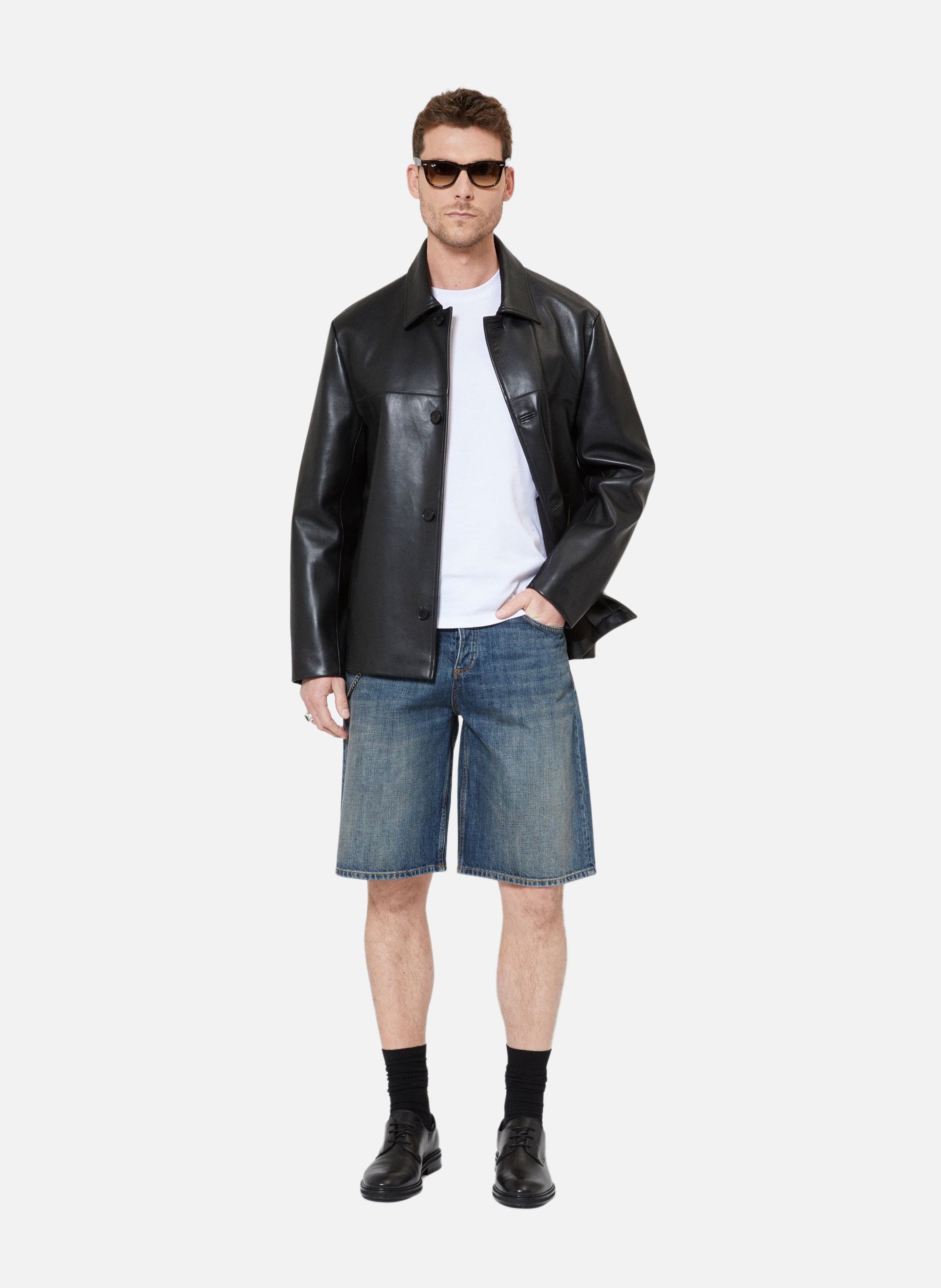 Short en denim avec chaîne THE KOOPLES Blue