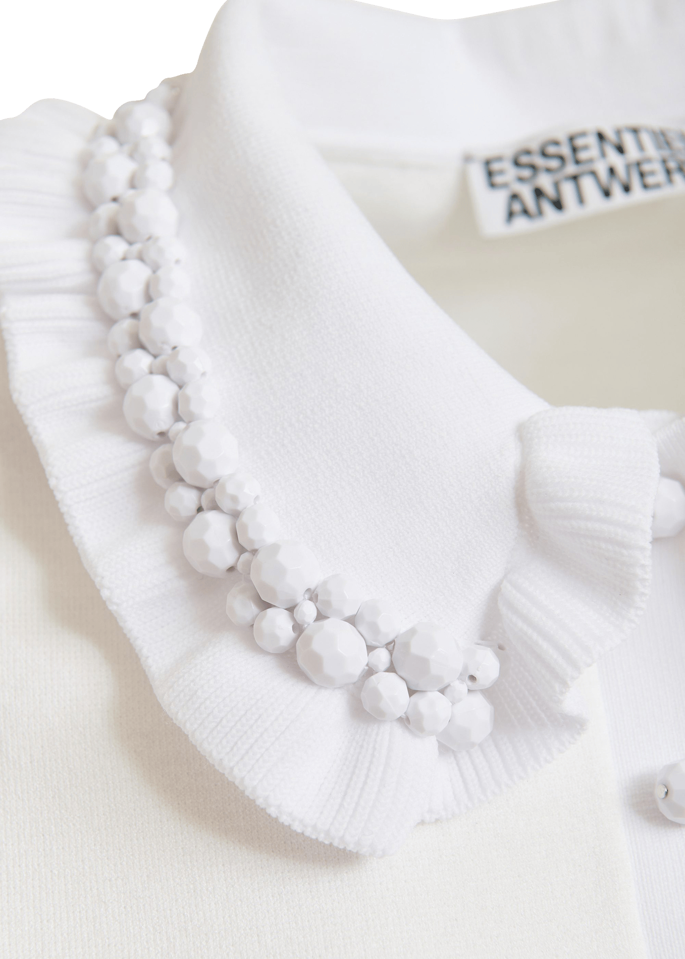 Polo a maniche corte monocolore con volant ESSENTIEL ANTWERP Bianco