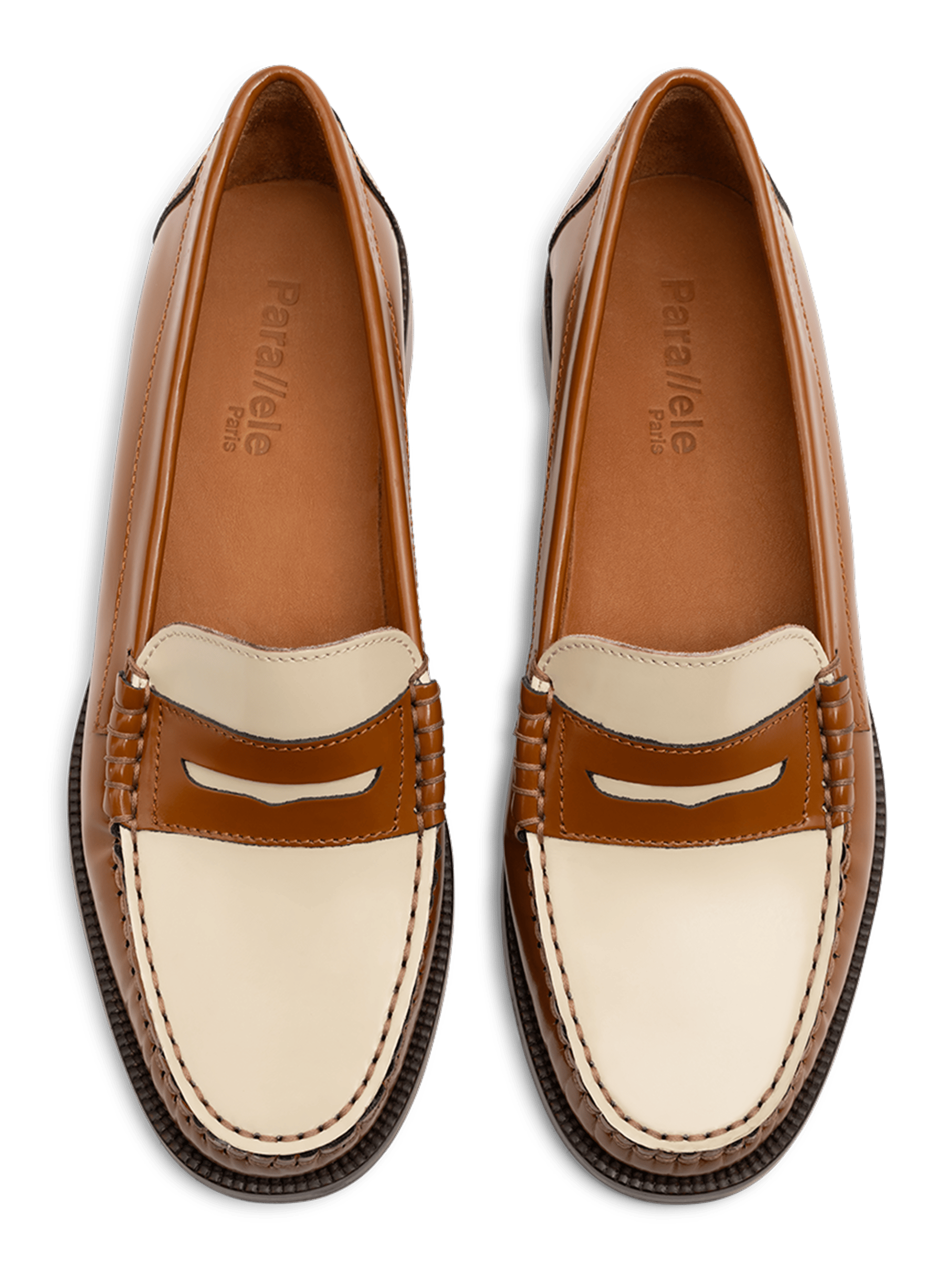 Brown brushed leather loafers PARALLELE PARIS Brown