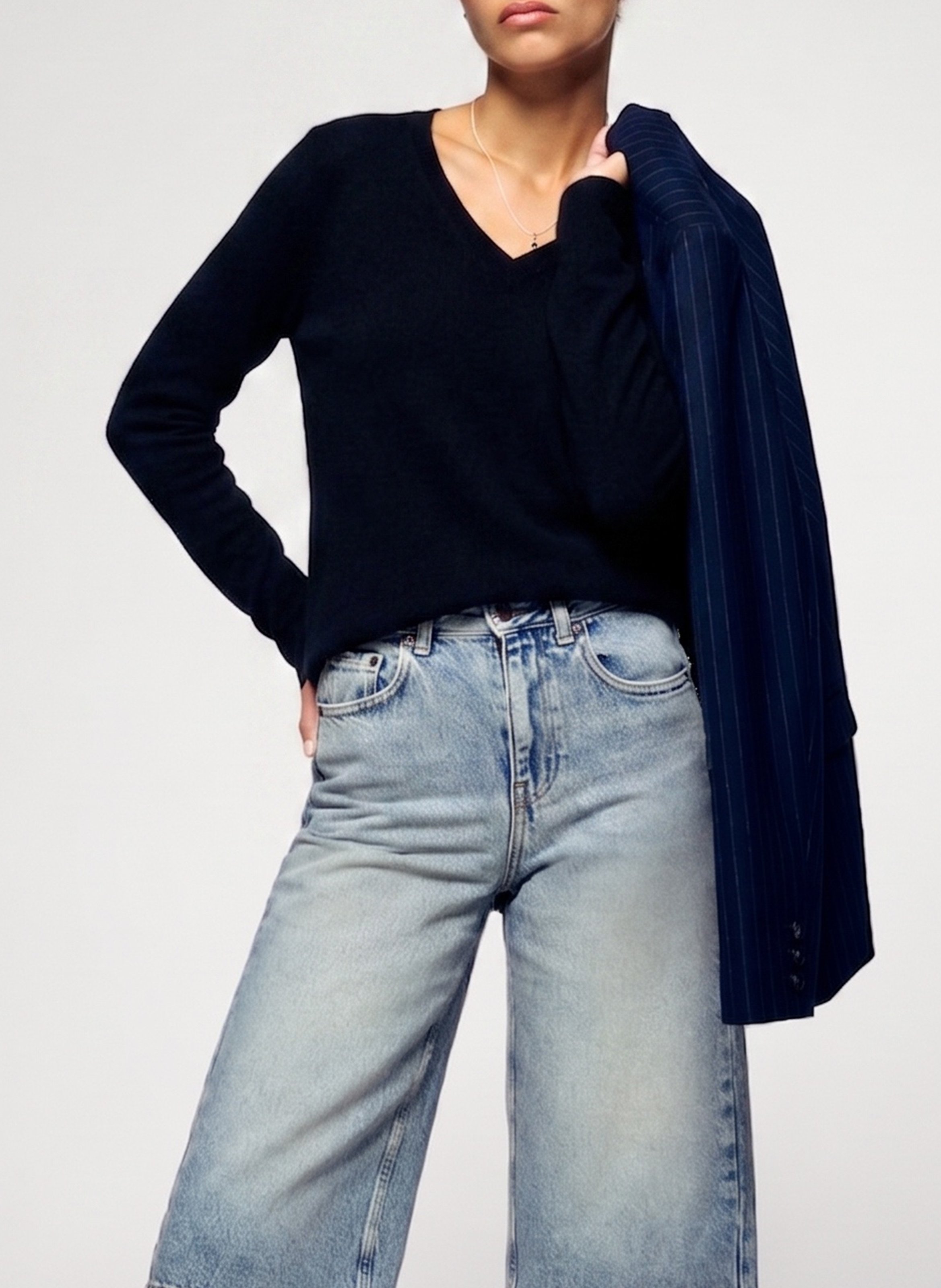 Oversize-Pullover mit V-Ausschnitt - Kaschmir FROM FUTURE